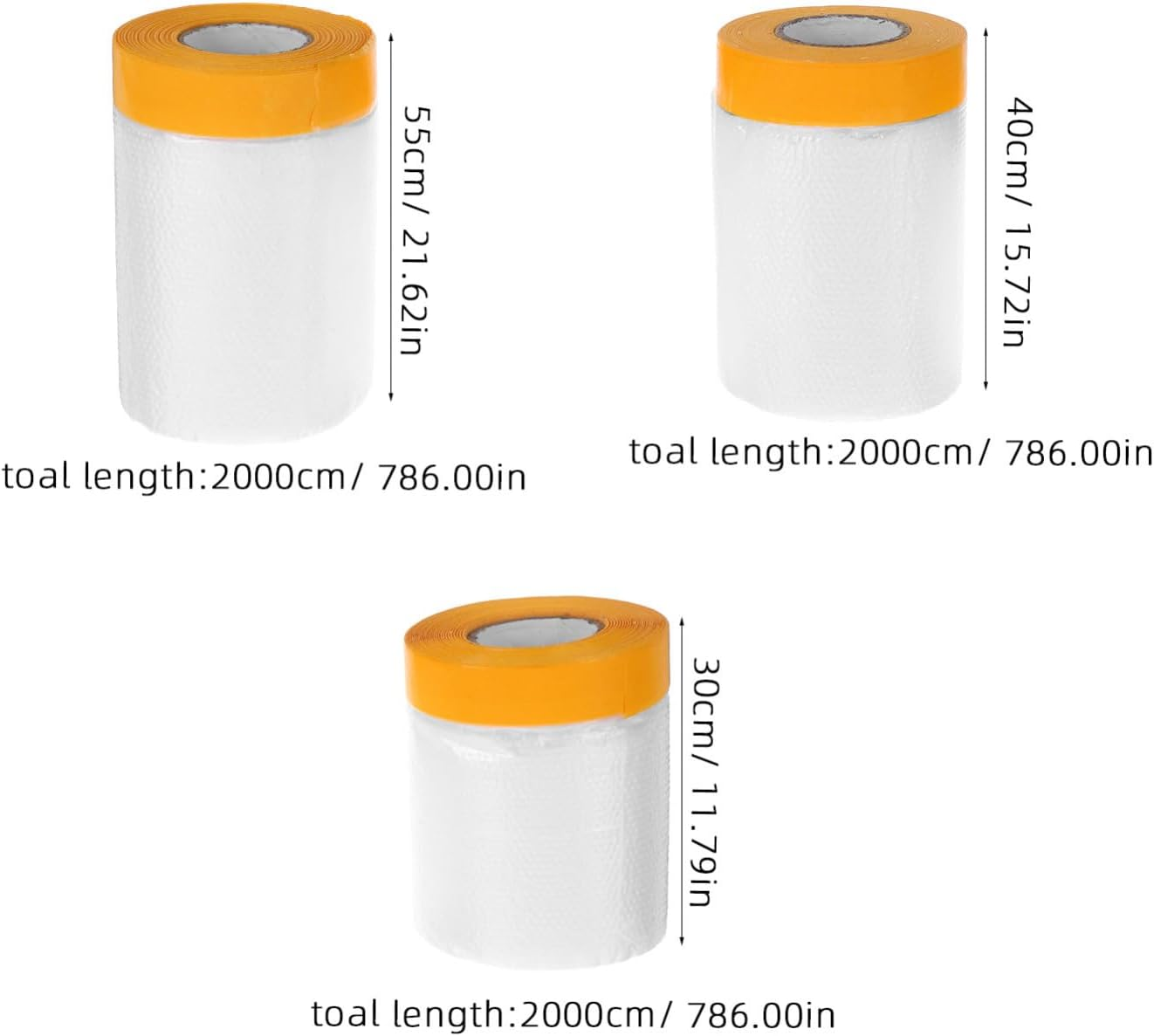 ARTIBETTER 3 Rolls Pre-Taped Paint Films, Adhesive Masking Film Plastic Sheeting with Tape Automotive Tape Paint Adhesive Protective Film for Car Painting Auto Body Protections image number 5