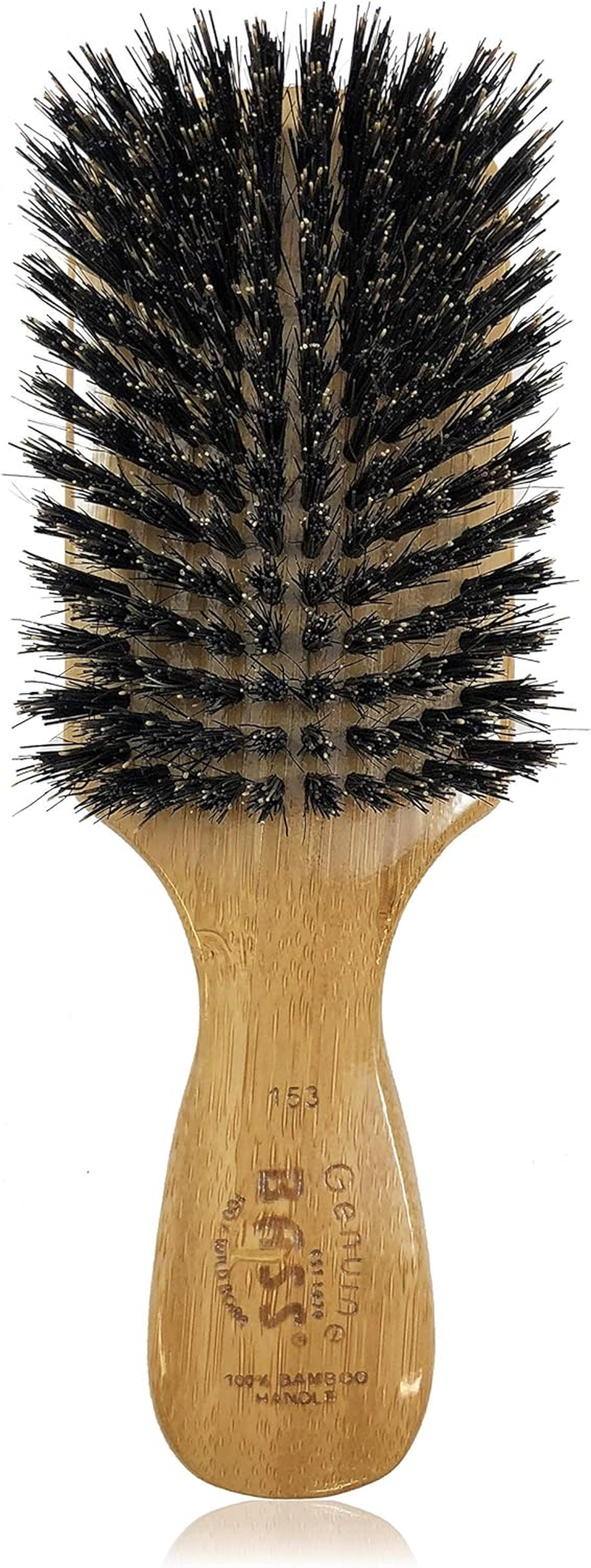 Bass Brushes 100% Wild Boar Bristle Classic Men'S Club Style Hair Brush, with 100% Pure Bamboo Handle, Shines, Conditions, and Polishes. Model #153 image number 5