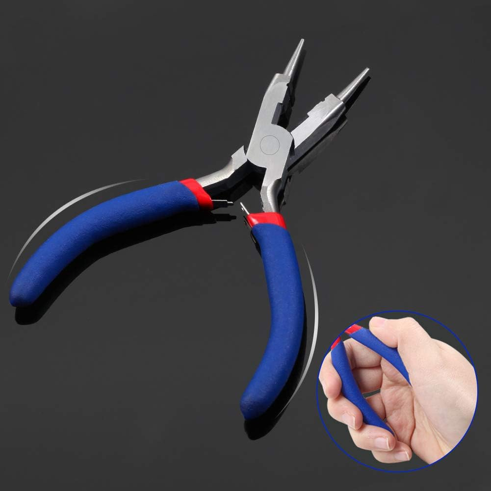 LEONTOOL round Nose Pliers with Cutter 5 Inches Micro Jewelry Tools for Wire Looping Mini Wire Stripper Small Smooth Jaw Fine Functional Hand Tools image number 3