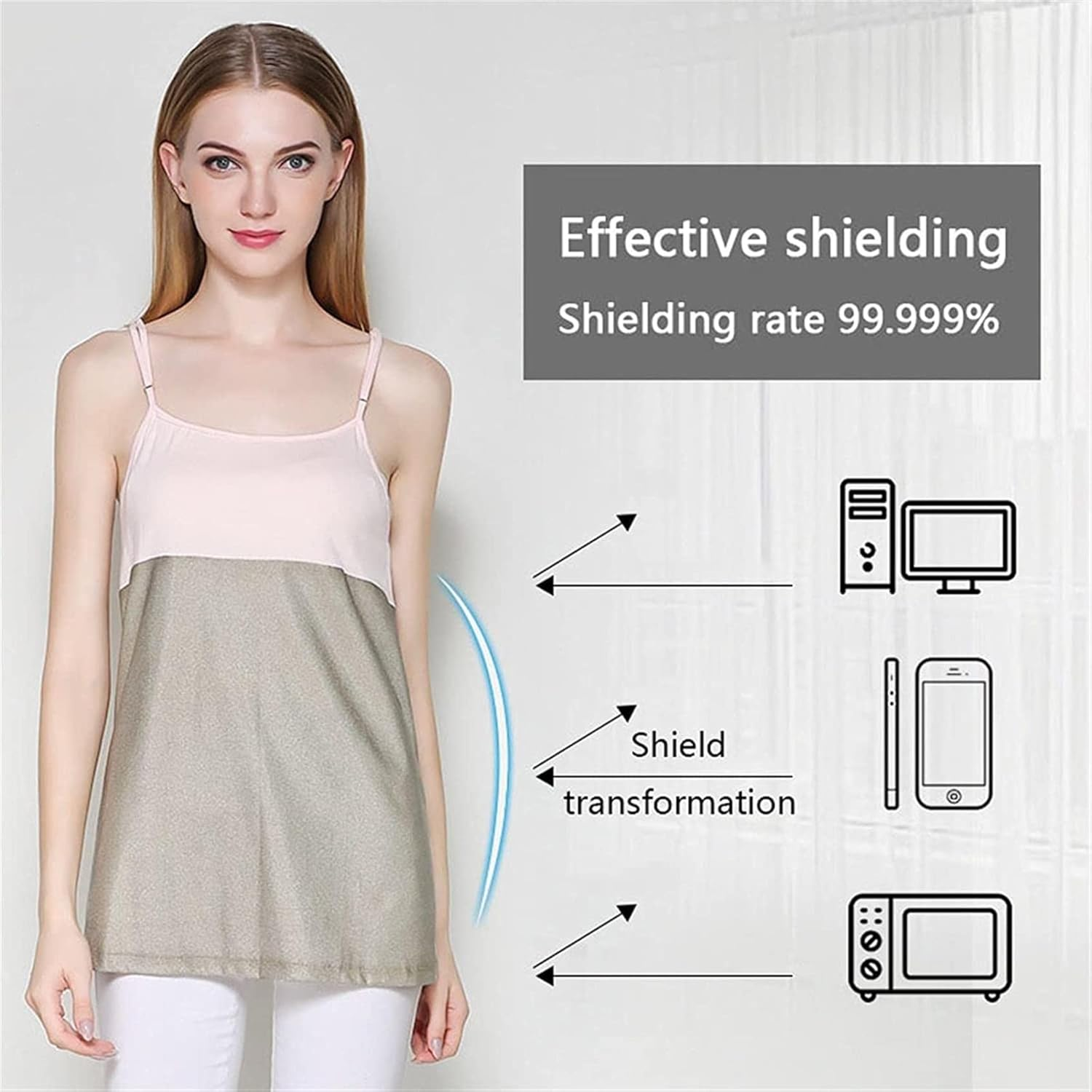 Maternity Wear, Shielding Radiation Suit anti Electromagnetic Household Appliances Pregnancy Protection Apron Clothes(L) image number 4