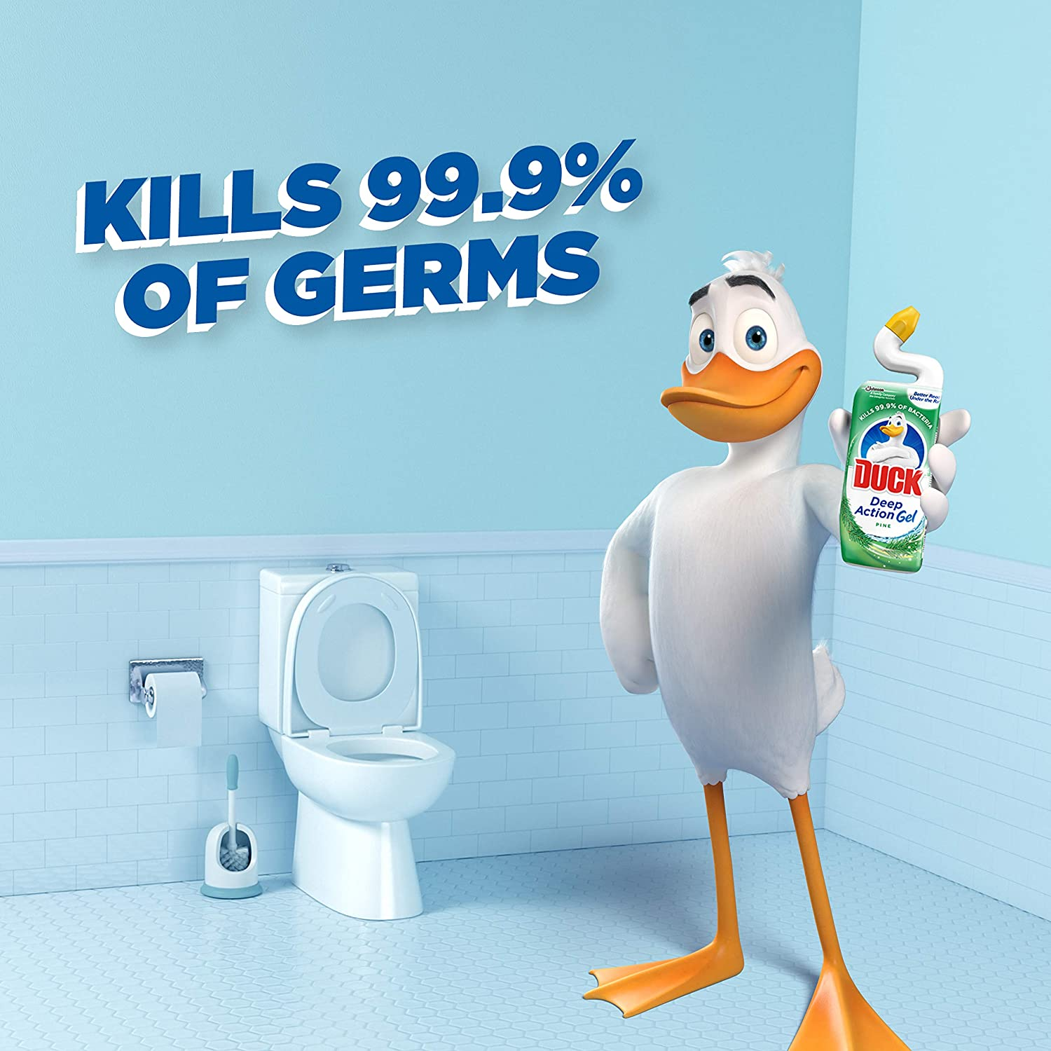 Duck Deep Action Gel Liquid Toilet Bowl Cleaner, Stain Remover and Freshener, Pine Fragrance, 750Ml image number 2
