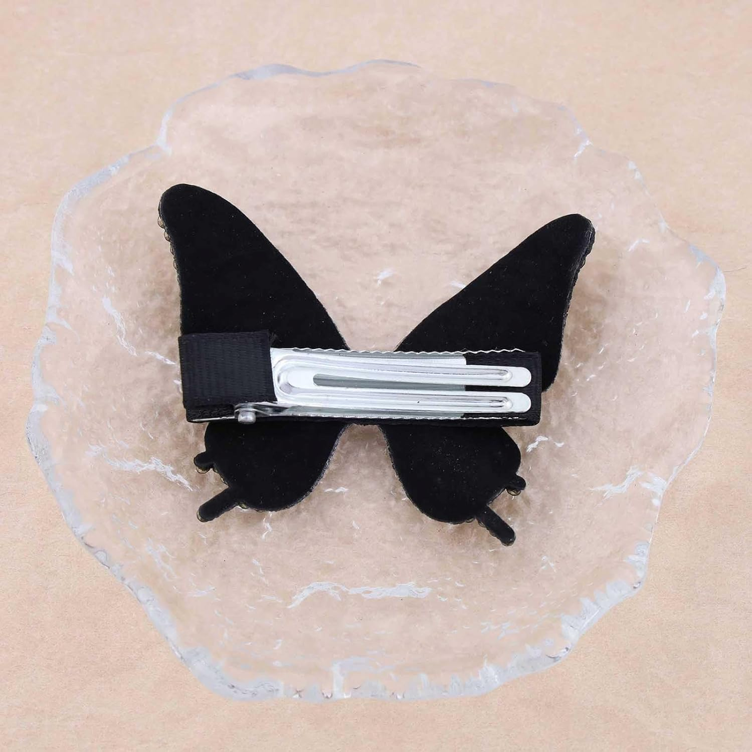 Yheakne Vintage Crystal Butterfly Hair Clip Silver CZ Butterfly Hair Clip Paved CZ Butterfly Hair Pin Glitter Rhinestone Headwear Barrette Head Clip Jewellery Women (Black) image number 6