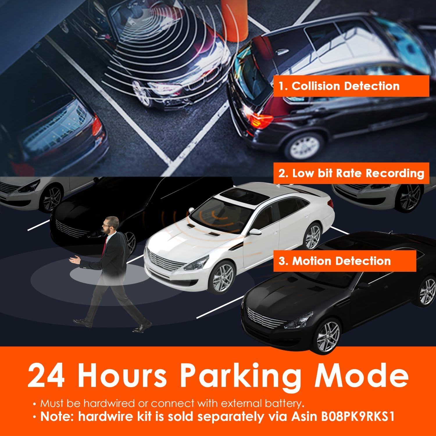 Vantrue N4 4K 3 Channel Dash Cam Front and Rear Inside, Three Way Triple Dashcam for Cars, 1440P+1440P+1080P with STARVIS IR Night Vision, 24H Parking Mode, Newly Upgraded Model Is the N4 PRO S/N4S. image number 5