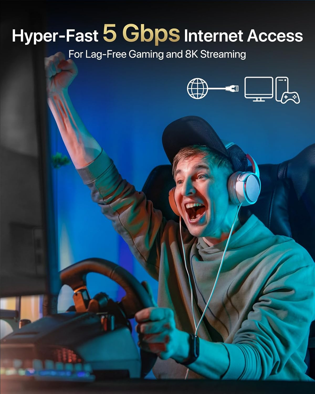 Brostrend 5G Pcie Ethernet Card, Pcie Network Card with Extra Low-Profile, PCI Express Network Adapter for PC Windows 11/10 & Windows Server 2022 ONLY, Pcie to 5 Gigabit LAN Card, Lifetime Protection