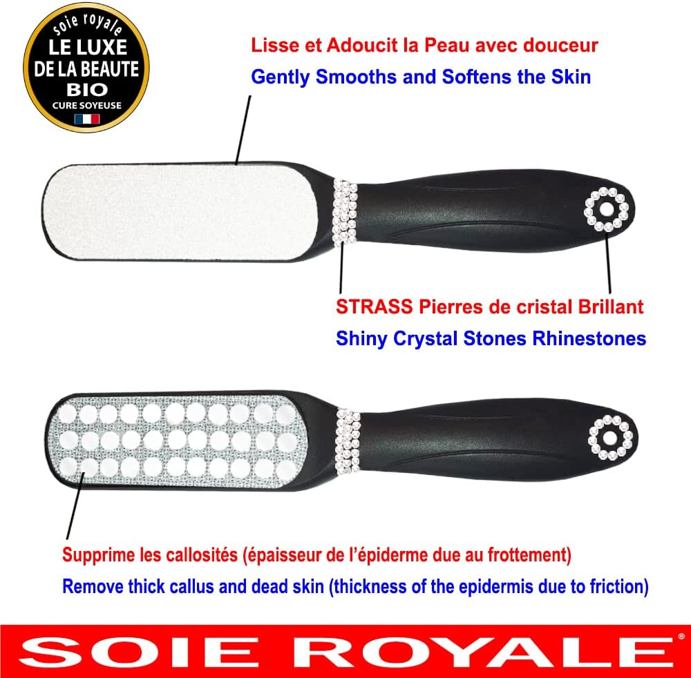 Silk Royale Professional Foot Care Accessories Double Sided Washable Crystal Rhinestone File Removes Callus Exfoliating Foot Hygiene Silky Care image number 3