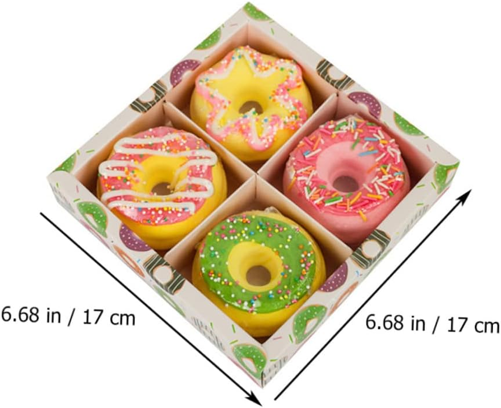 Shower Bubble Bombs Set 4Pcs Doughnut Shape Sea Salt Bath Balls Aroma and Bubble Creation for Home and Travel Use