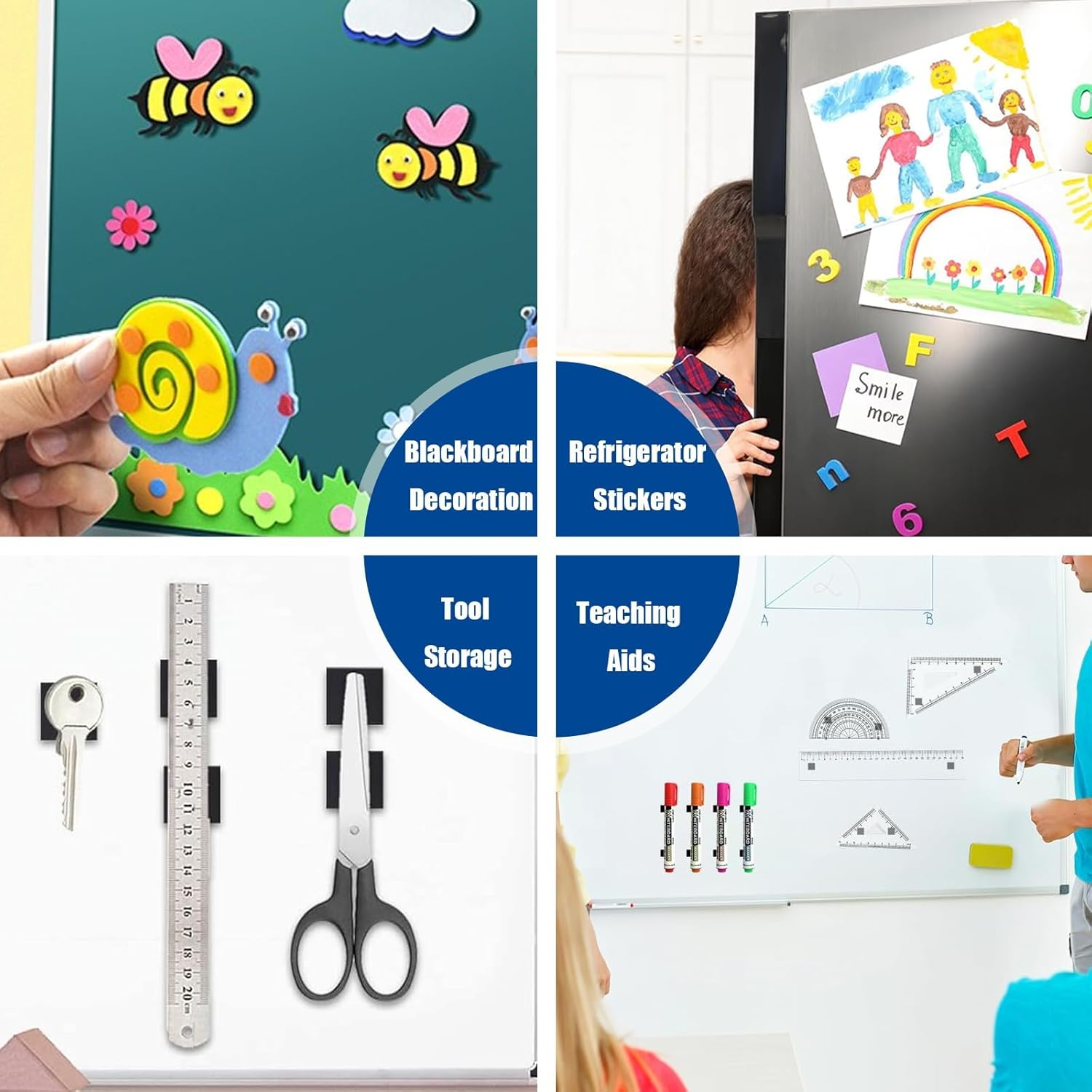 Magnetic Sheets, 5 Pcs Flexible Magnet Sheets, Magnets with Adhesive Backing for DIY Picture, Photo, Craft