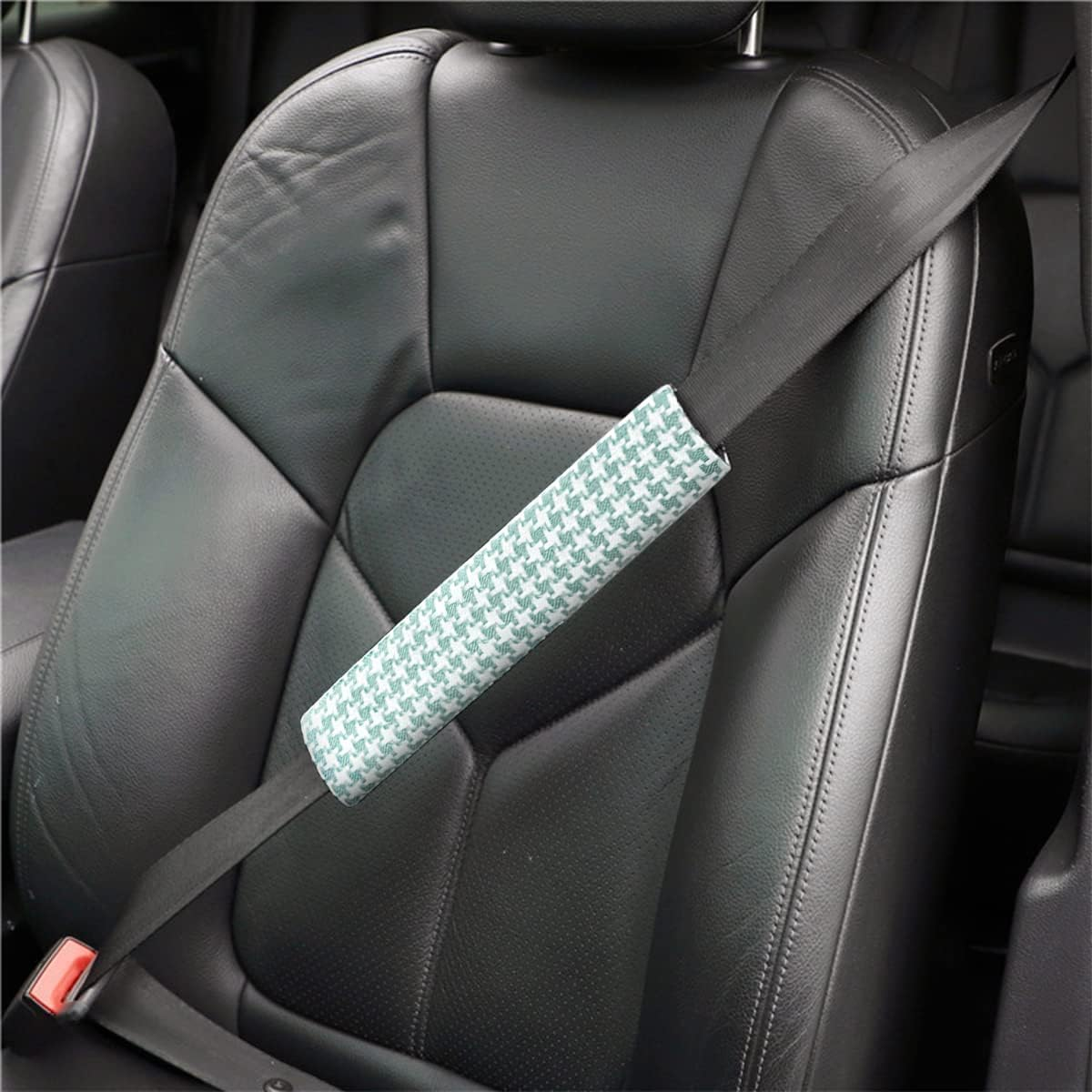 2PCS Car Seat Belt Cover, Soft Auto Seatbelt Shoulder Pad, Cotton and Linen Safety Belt Protector, Comfortable Seatbelt Strap Protection, Universal Automotive Interior Accessories (Green, One Size) image number 5