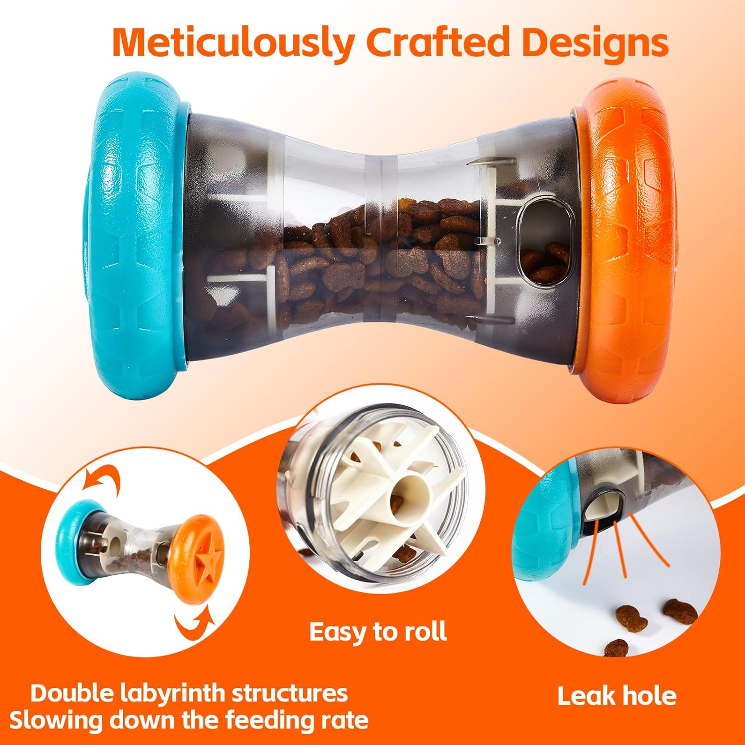 AUSCAT Dog Treat Dispensing Toy, Interactive Dog Puzzle Toys for Small and Medium Breeds, Slow Feeder, Enrichment Toys to Keep Them Busy, 2Pcs(Not for Aggressive Chewers) image number 5