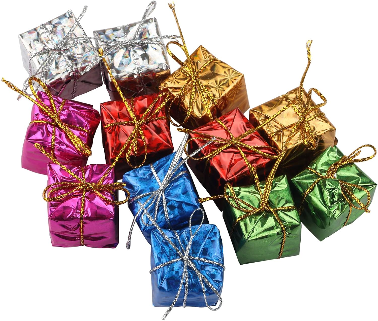 Christmas Tree Small Gift Boxes Hanging Decorations Ornaments Party Favors,24 PCS (Random Color) image number 1
