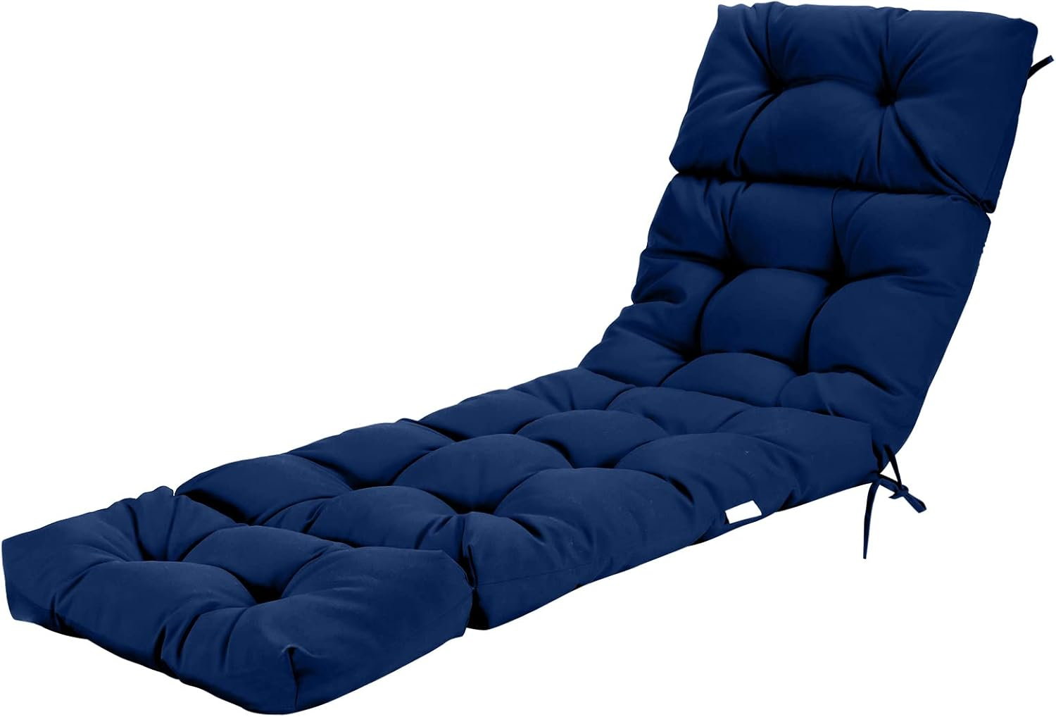 GRAFFY Lounge Chair Cushion, 72&rdquo; X 22&rdquo; X 4&rdquo; Patio Chaise Lounge Cushion W/4 String Ties, Thickened Recliner Cushion W/Waterproof Design, Tufted Patio Recliner for Outdoor Indoor (Beige)