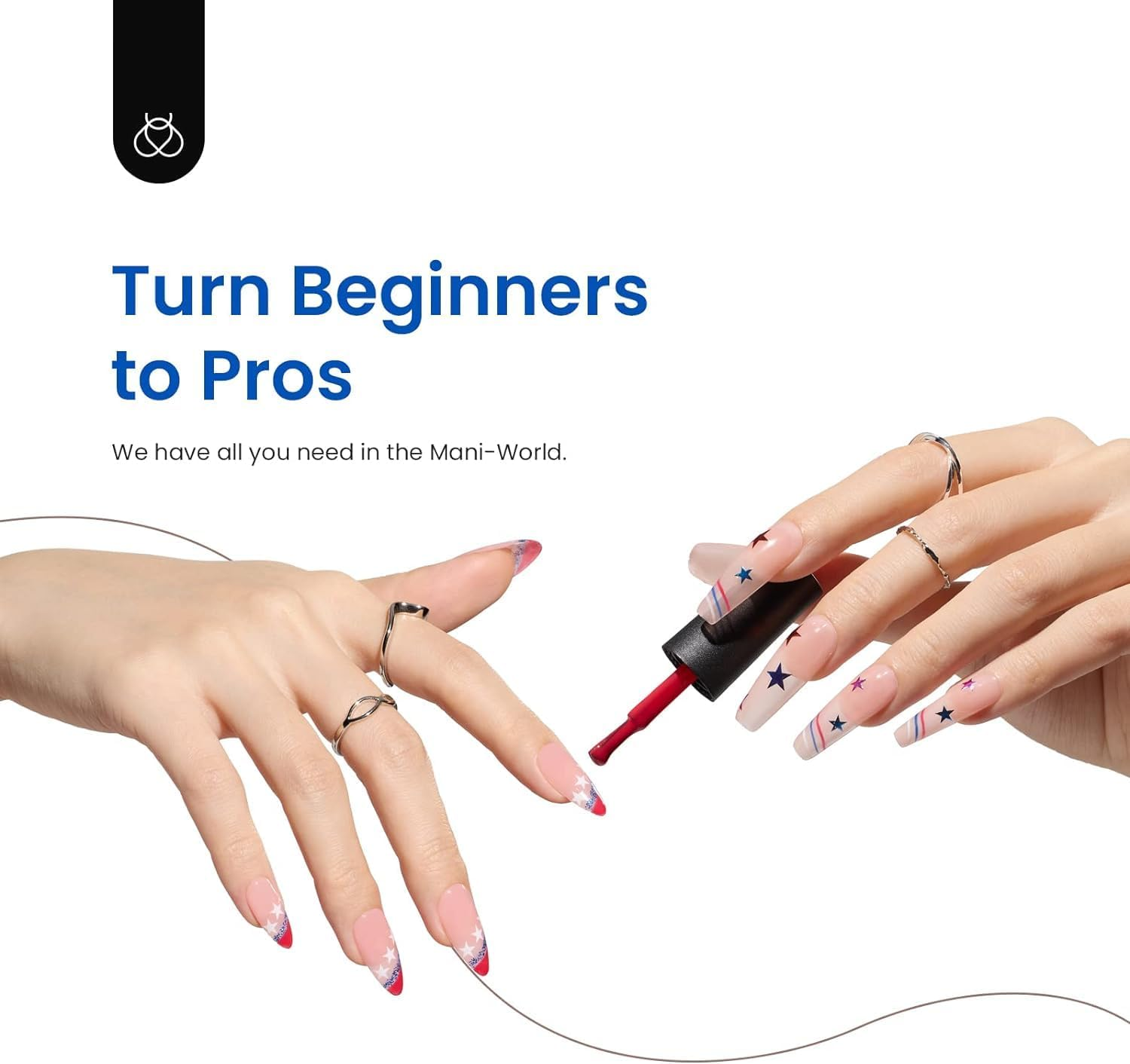 Beetles Gel Polish Gel Nail Polish Set - 6 Colors Red White Navy Blue Gel Polish Sliver Glitter Gel Polish Soak off Uv Nail Lamp Perfect for the July 4Th Manicure DIY Nail Art Design Women Girls