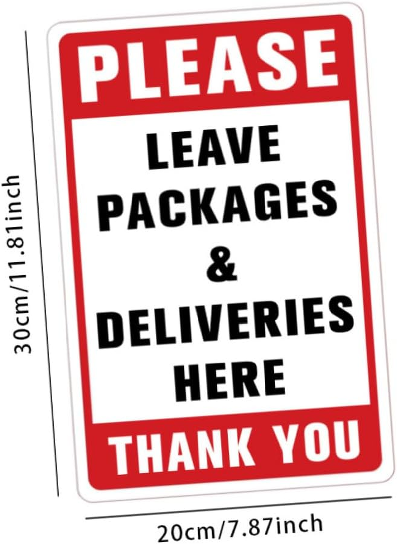 AUTSUPPL Please Leave Deliveries Here Sign Wall Adhesive Package Storage Sticker Practical Wall Decoration for Package Easy to Use PVC Sign for Deliveries and Packages image number 3