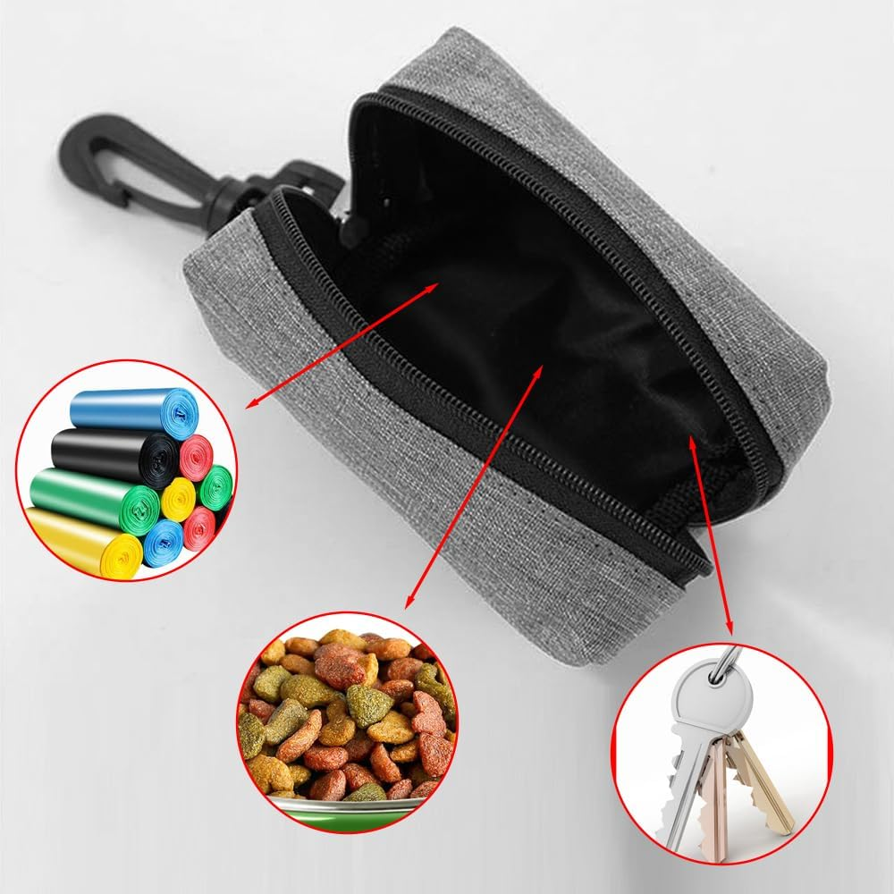 Visxcnu Pack of 2 Dog Waste Bag Dispenser, Fabric Waste Bag Dispenser for Dogs, Dog Waste Bag Dispenser, Zip Pet Dog Waste Bag Dispenser, Fits Any Dog Lead for Walking image number 2