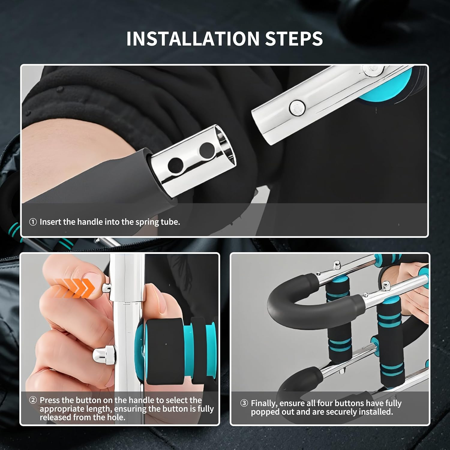 PROIRON Twister Arm Trainer, Adjustable Chest Workout Equipment Arm Strengthener for Men & Women, Portable Exerciser for Home Gym Travel Fitness - Black-Blue image number 3