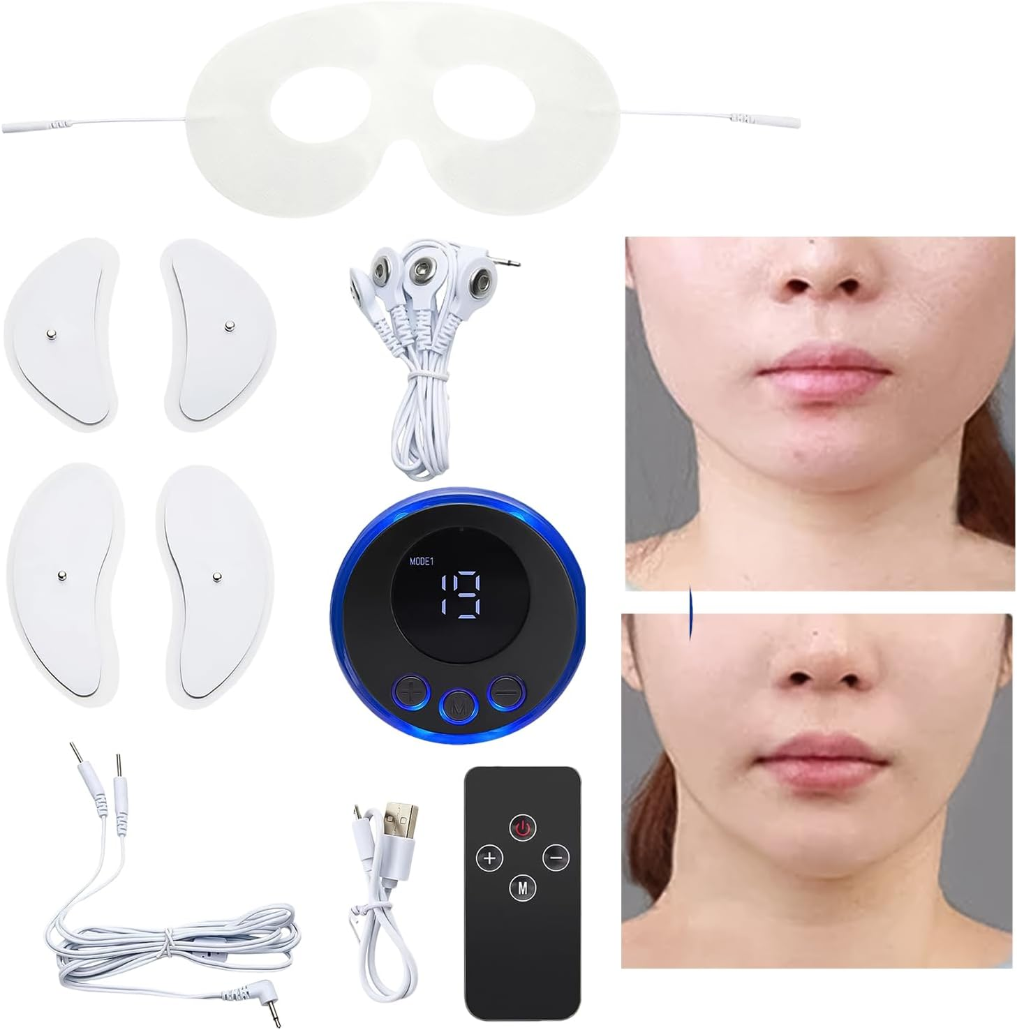 EMS Facial Device, Ems Beauty Instrument Microcurrent Lifting, Electric Facial Massager, Portable Tightening Beauty Device, for Face Eyes Neck Massage image number 1