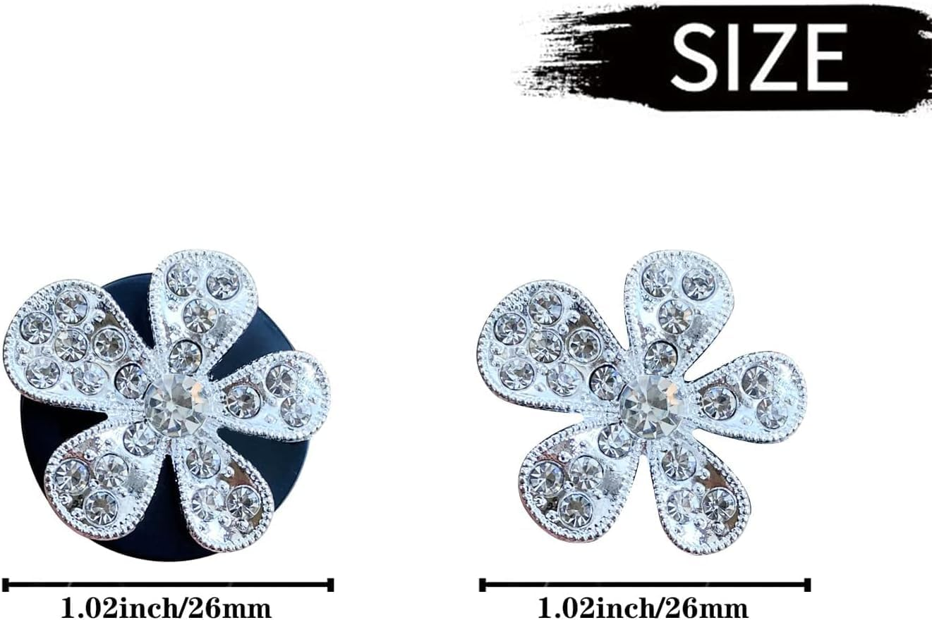 6 Pcs Cute Daisy Air Fresheners, Bling Flower Air Vent Clips, Diffuser with Rhinestone Interior Decoration Charm, Diamond Decor Accessories for Women Girls image number 5