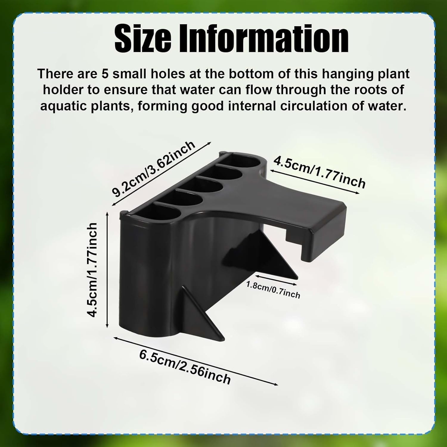 2Pcs Aquarium Plant Holder, 5 Holes Top Rimmed Aquarium Floating Planter Box Plastic Aquatic Plant Cup Holder Hanging Aquarium Plant Basket Rack Stand Hanger Accessory for Fish Tank Decorations image number 2