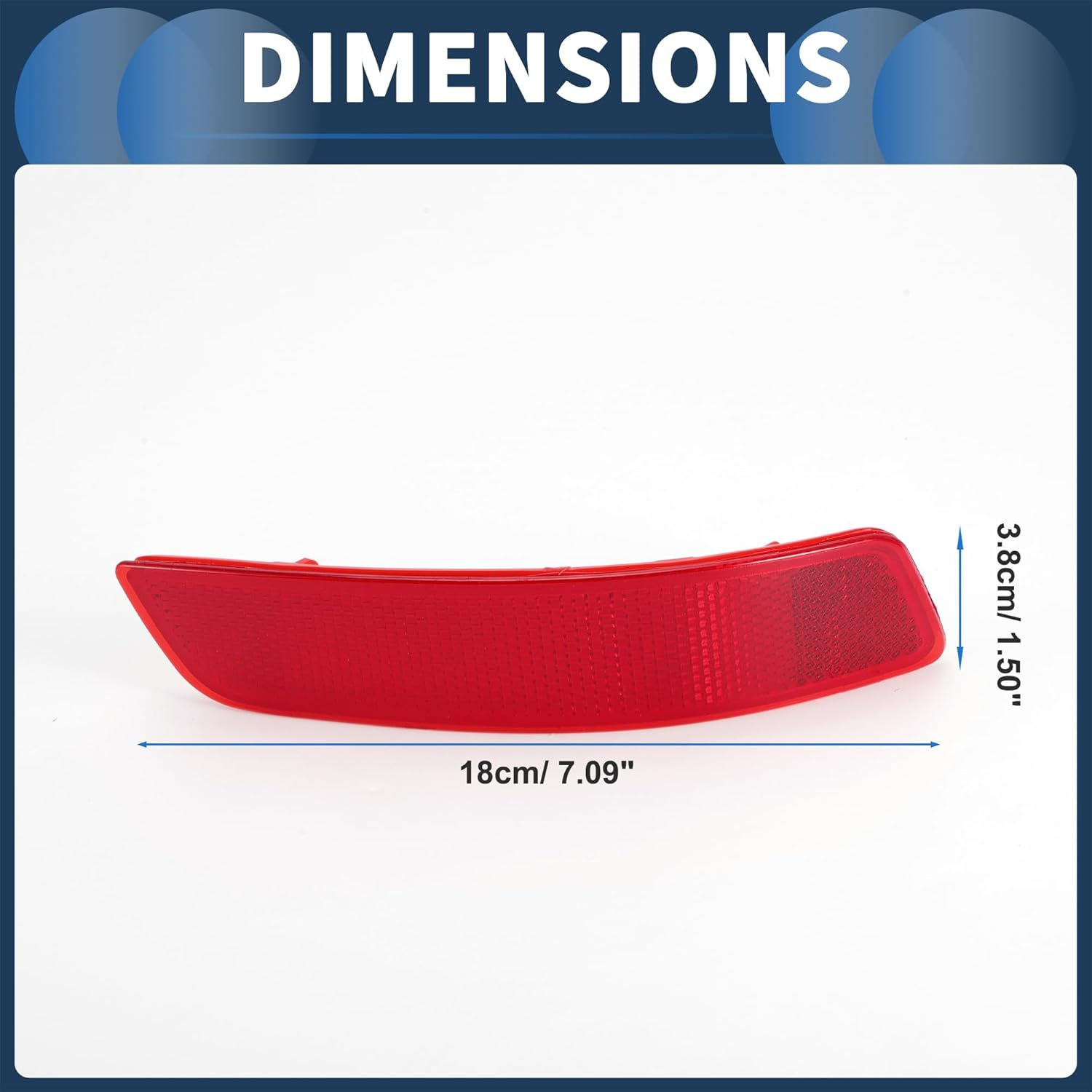 Bumper Reflector Rear Right 7.09"X1.50" Bumper Reflector Side Marker No.81910-30040 for Lexus Es300H 2013-2018 Plastic Red Durable image number 2