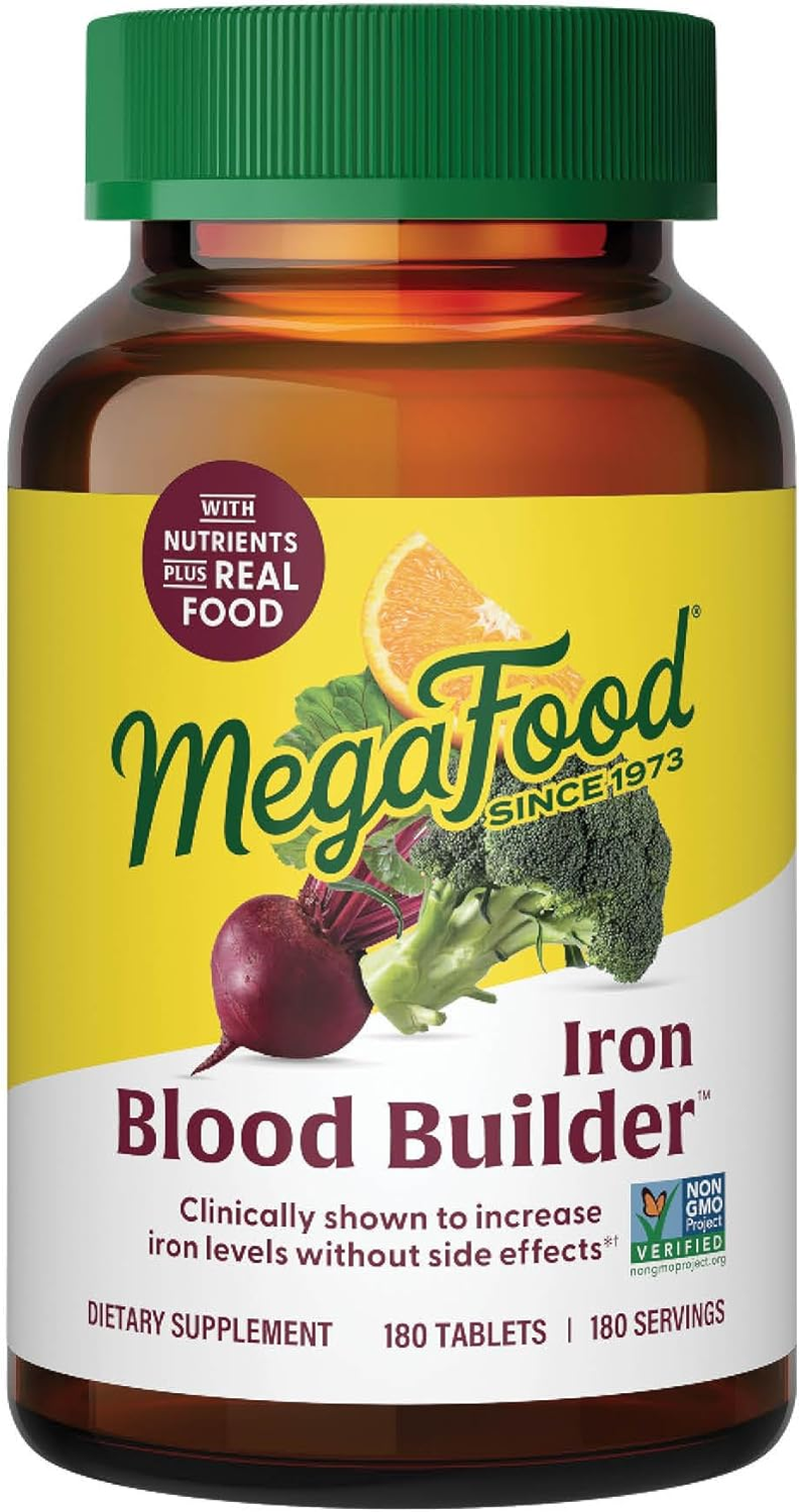 Megafood Blood Builder - Iron Supplement for Energy Support with Vitamin B12 and Folic Acid - No Nausea or Constipation - 180 Tablets image number 2