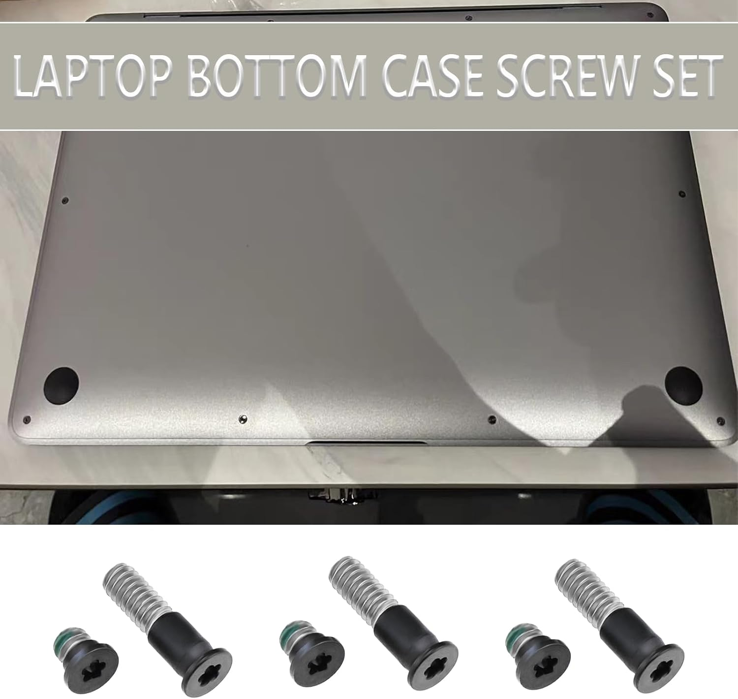 2 Set Laptop Bottom Case Screw Set Compatible with Macbook Air 2018-2020 13-Inch A1932 A2337 A2179 Laptop Back Cover Screw Replacement,Space Grey image number 2