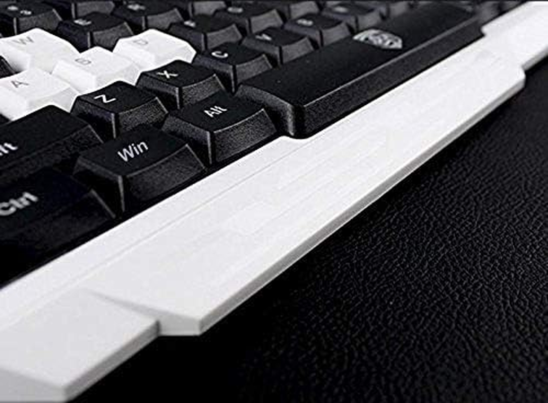 Keyboard Mouse Combos,Soke-Six Waterproof Multimedia 2.4Ghz Wireless Gaming Keyboard with USB Cordless Ergonomic Mouse DPI Control for Desktop PC Laptop(White) - Black image number 5