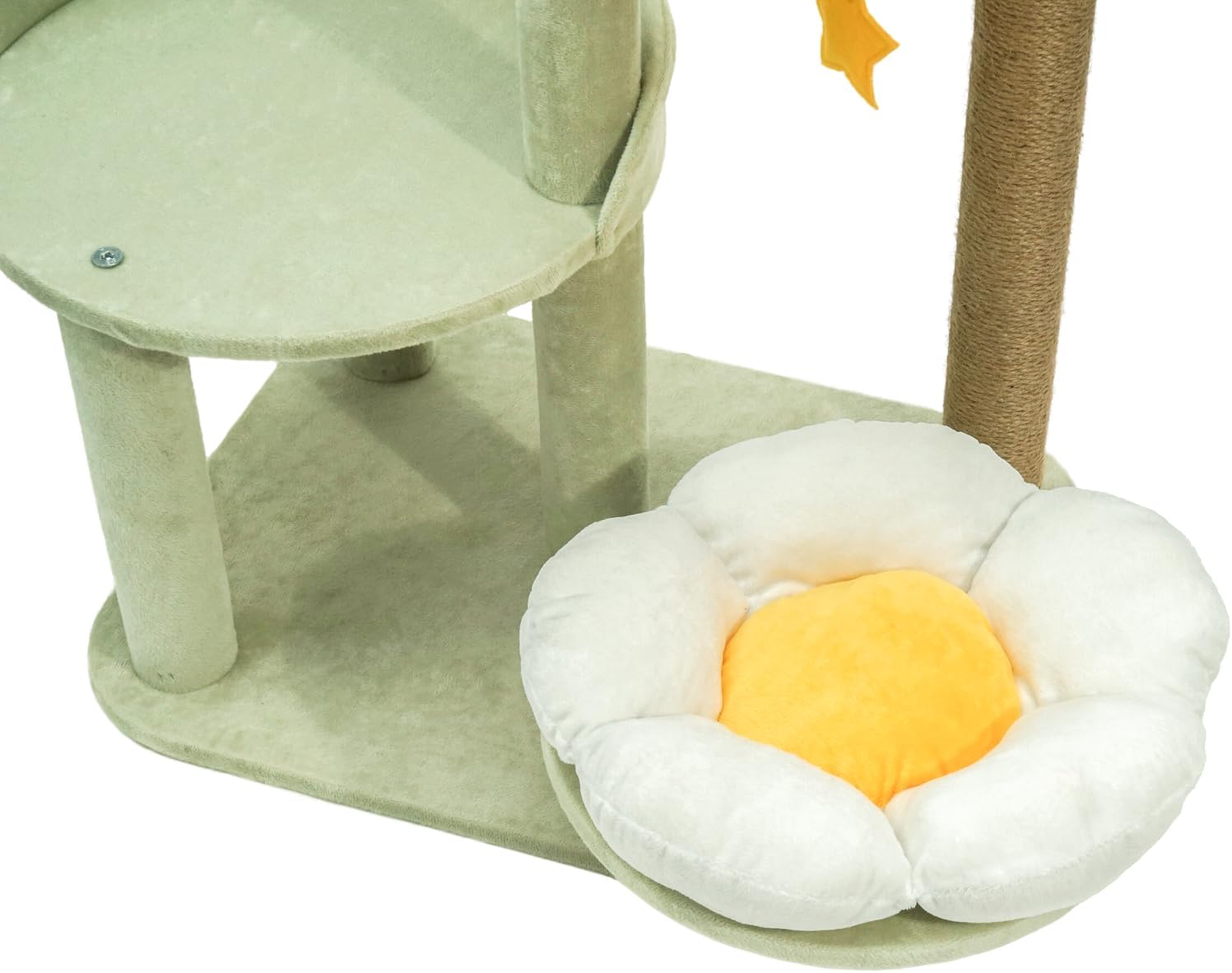 Stellar Play Multi-Level Cat Tree with Free Moon Pad - Soft Plush Finish, Scratching Post, Hanging Star Toys, and Cozy Nest - Eco-Friendly Tall Cat Tree for Play, Scratch, and Rest