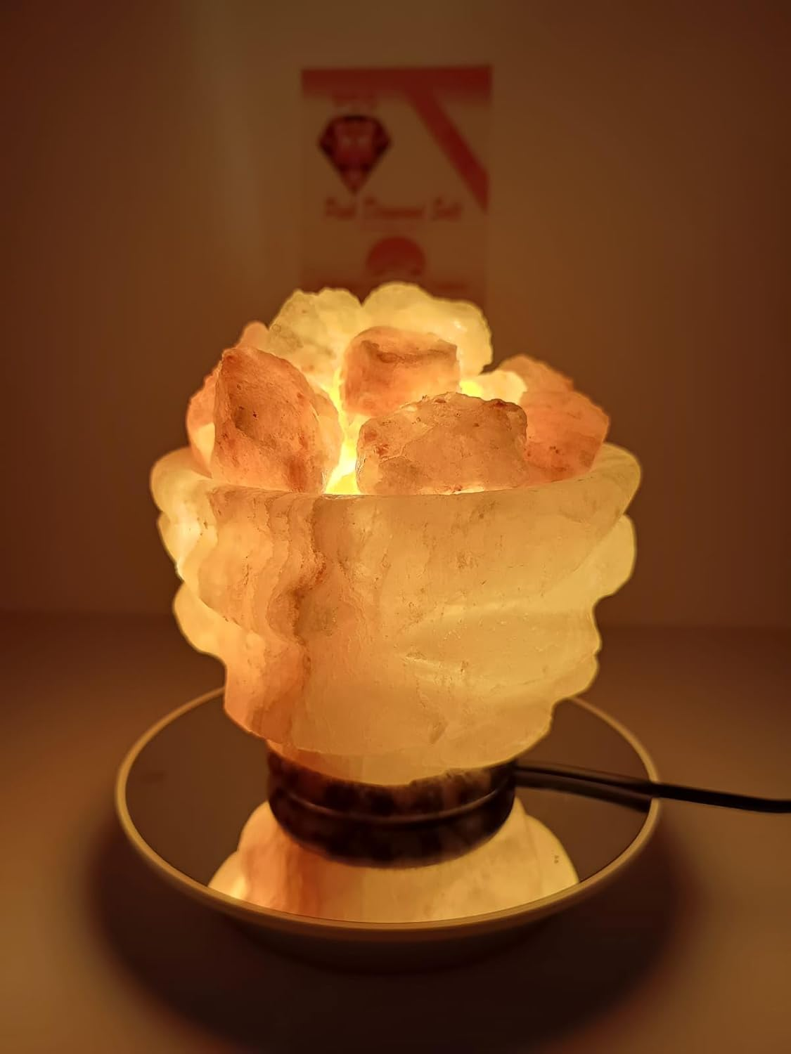 3-4 KG Himalayan Premium Dragon Fire Bowl Salt Lamp 100% Authentic, Beautifully Hand Crafted Dragon Fire Bowl Salt Lamp Comes with Complete Electric Fitting image number 4