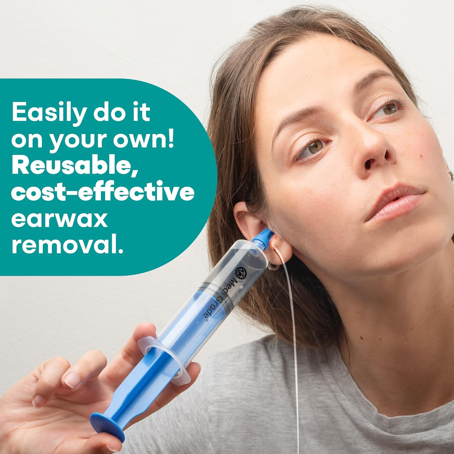 Medi Grade Large Ear Wax Removal Ear Syringe Kit with 3X Quad-Stream Tips, 60Ml - Natural Ear Cleaner Ear Wax Remover for and Aural Hygiene - Ear Wax Removal Kit Earwax Remover Tool image number 5