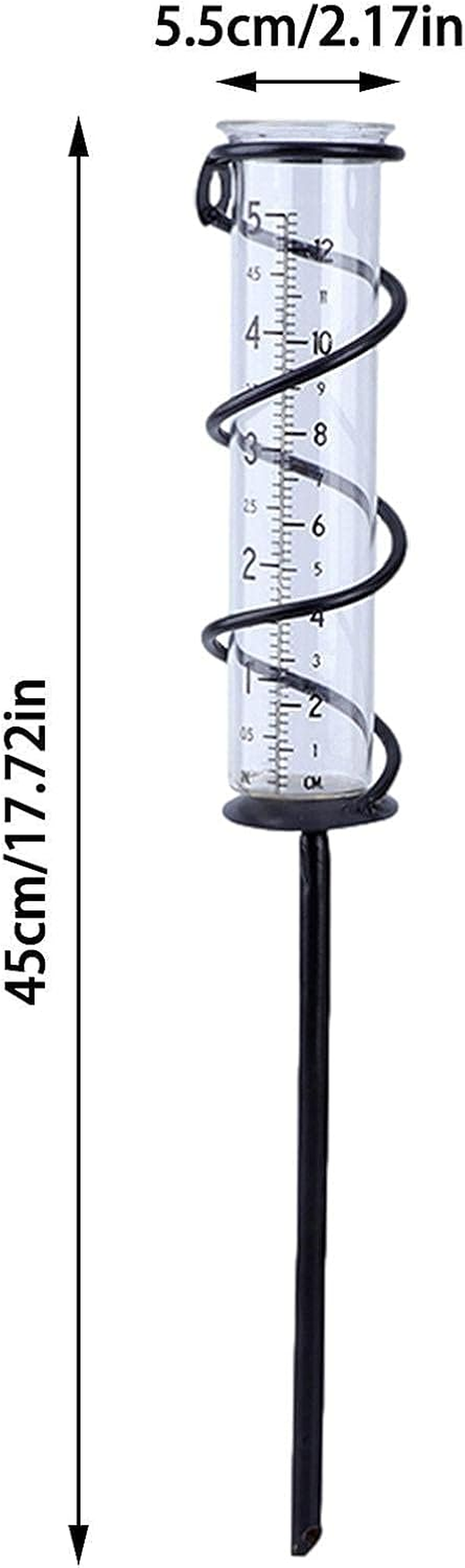 Rain Gauge,Glass Rain Guage Outdoor, Rain Water Meter Measuring Decor Rain Gauge Stake for Your Garden Deck Farm Lawn Landscape image number 4