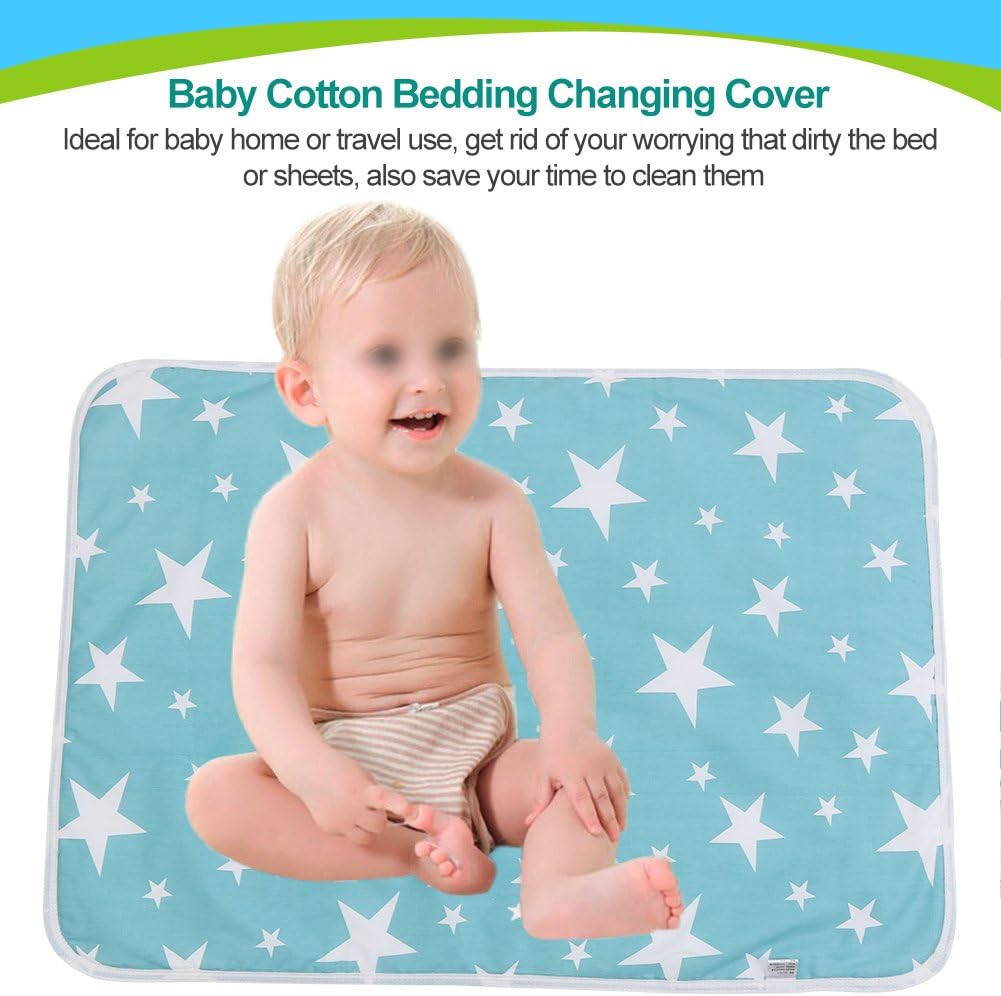 Ultra-Soft Large Washable Baby Changing Pad Mats Baby Cotton Urine Mat Diaper Nappy Bedding Changing Cover Pad Disposable Sanitary Baby Infant Toddler Diaper Liners Covers(Dream Stars)