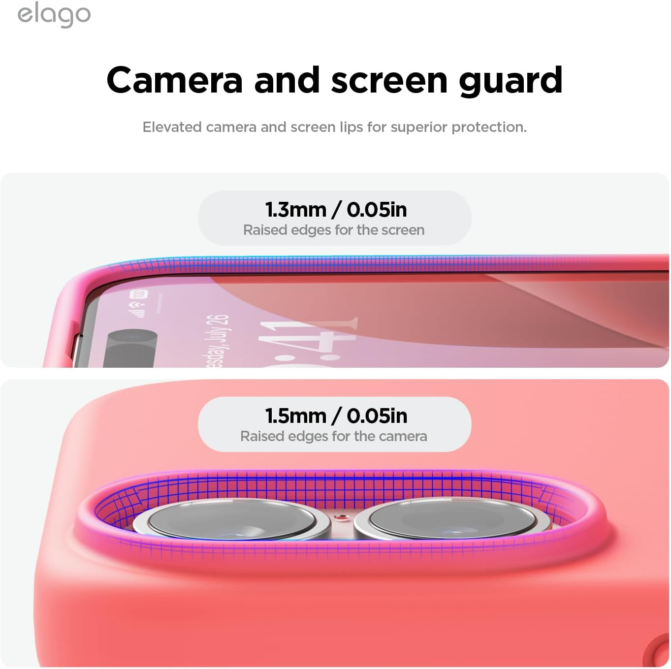 Elago Premium Liquid Silicone Case Compatible with Iphone 16 plus Case, Full Body Protective Cover, Shockproof, Slim Phone Case, Anti-Scratch Soft Microfiber Lining, 6.7 Inch (Pink) - Cobalt Blue image number 4