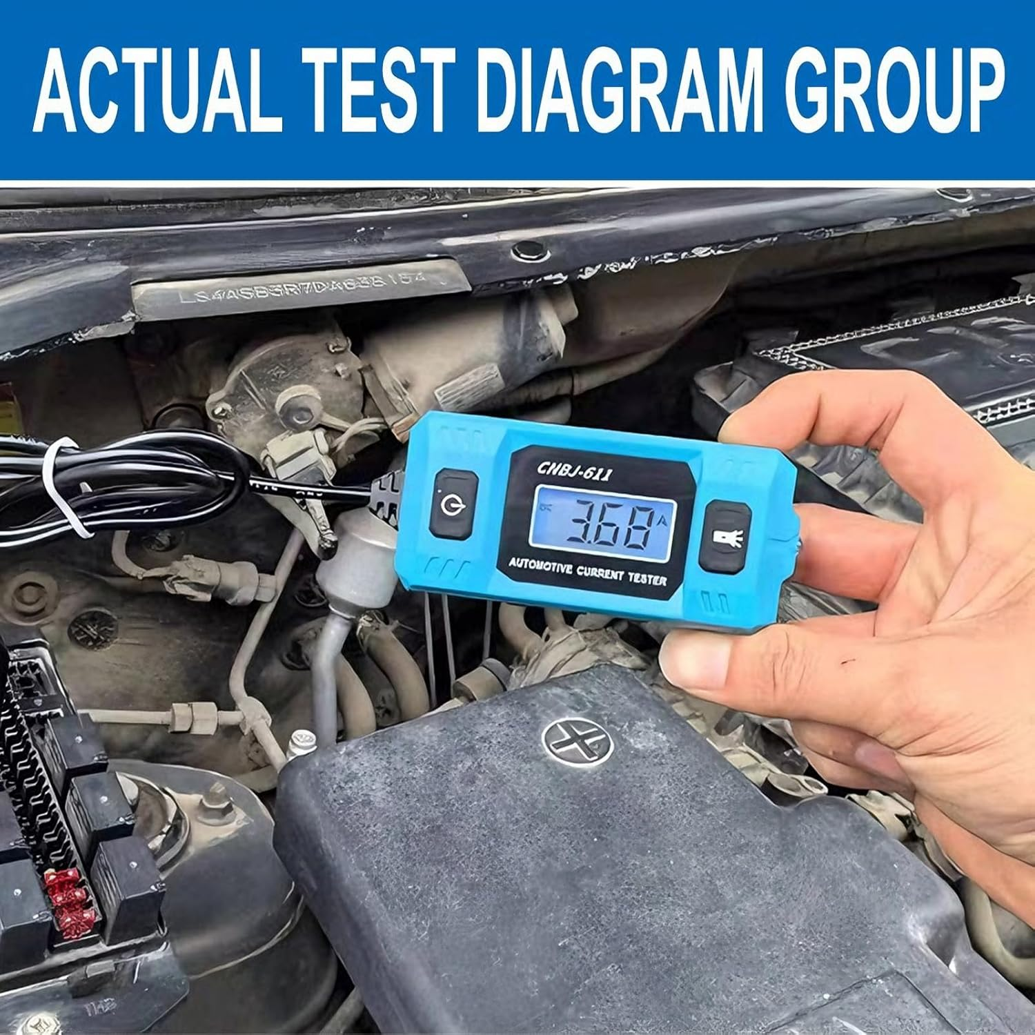 Bomefoi Car Circuit Tester,20A 48V Fuse Checker with Front Light | High-Precision Automotive Current Tester with LCD Screen,For Home Garage Roadside Vehicle Maintenance Truck Motorcycle