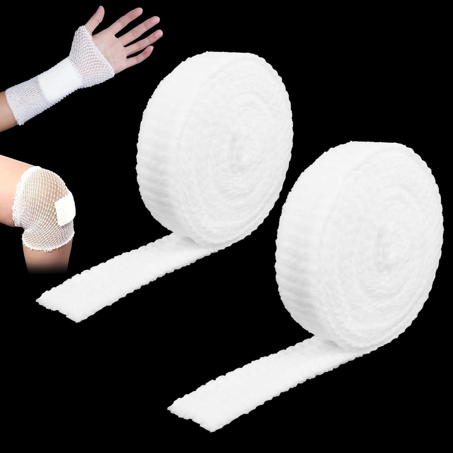 Elastic Net Dressing Breathable Tubular, 2Roll Wound Dressing Elastic Mesh Nets, Breathable Cuttable Bandage Stretchable Wrap,Tubular Bandage Gauze Sleeve Tubular Net image number 4