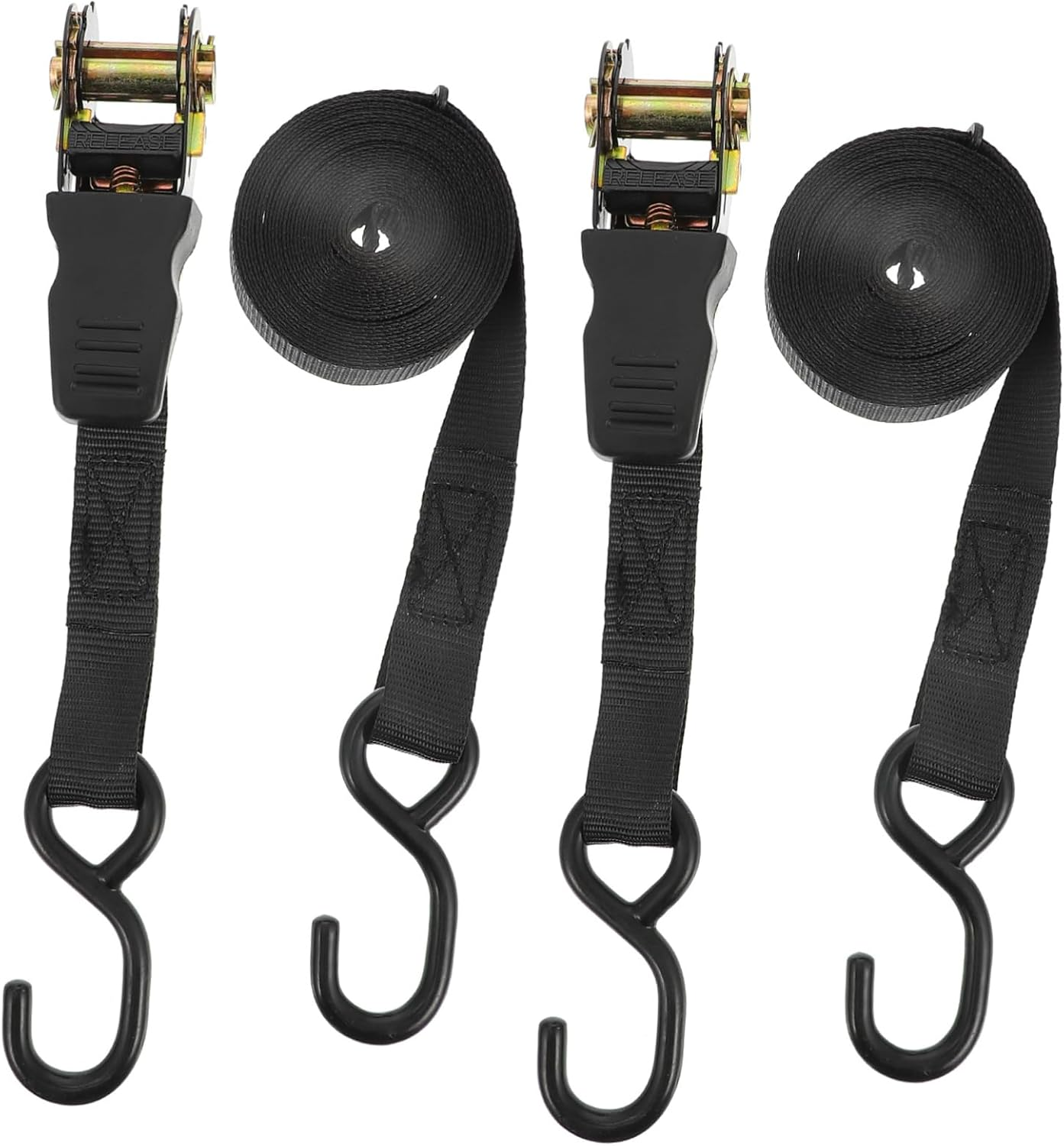 LOORGVEL 25Mm Cargo Fixing Strap and Cargo Tightening Rope 2 Sets, Black Car Luggage Fixing Belts for Travel and Motorcycle Accessories image number 6