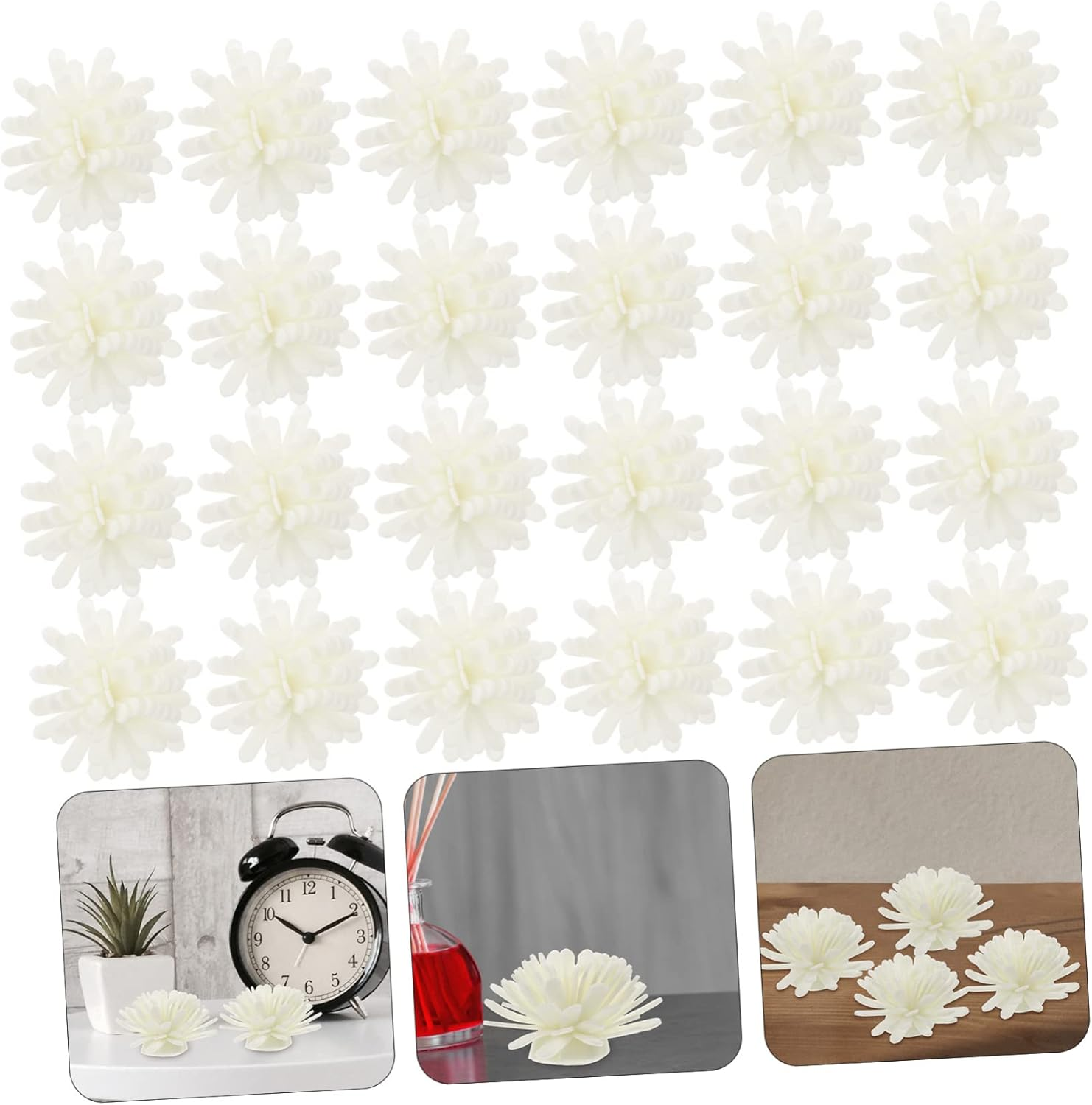100Pcs Simulated Chrysanthemum Aromatherapy Flower Diffuser for Home Office image number 4