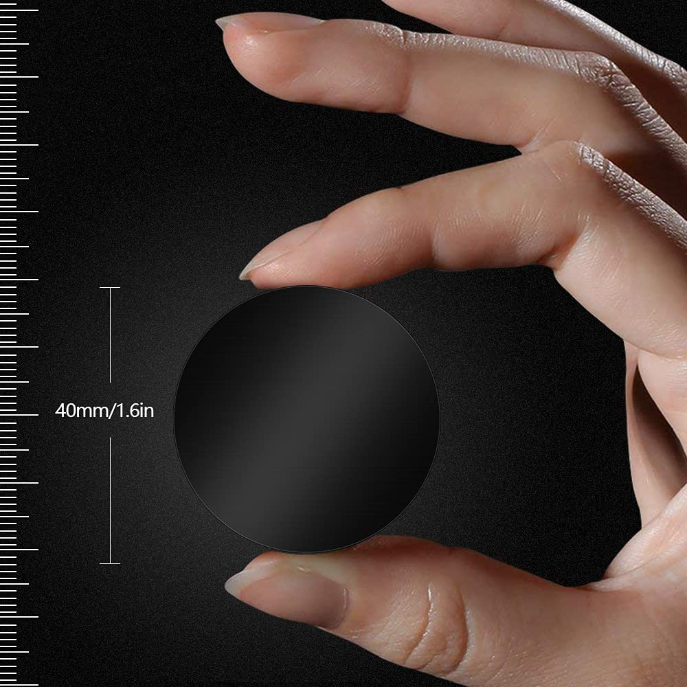 [8 Pack] Magnetic Car Mount Holder Metal Plates, TIQUS 40Mm round Black Universal Replacement Mount Metal Plate Kit with Adhesive for Magnetic Car Mount Cell Phone Holder image number 1