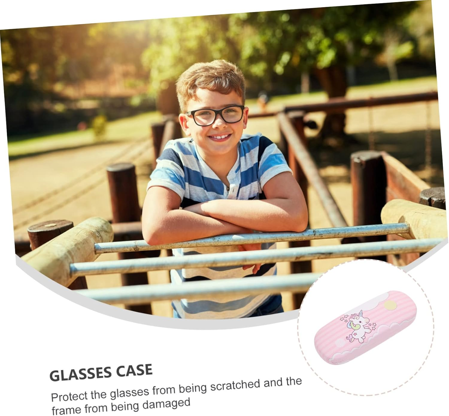 Healeved Glasses Case Glasswear Drinking Glasses Teen Girl Sunglasses Leather Sunglass Case Leather Sunglasses Case Large Glasses Case Eye Glass Carry Case Portable Glasses Case Fold Pu - Blue image number 3