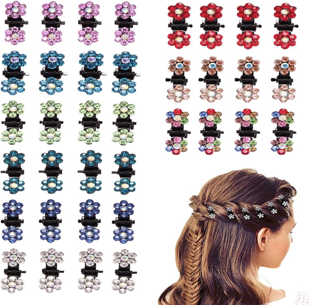 36 Pieces Colourful Mini Hair Clips, Mini Hair Claw Clips, Butterfly Hair Clip, Mini Rhinestone Hair Clips, Mixed Colour Small Hair Clips for Everyday, Party, Prom image number 1