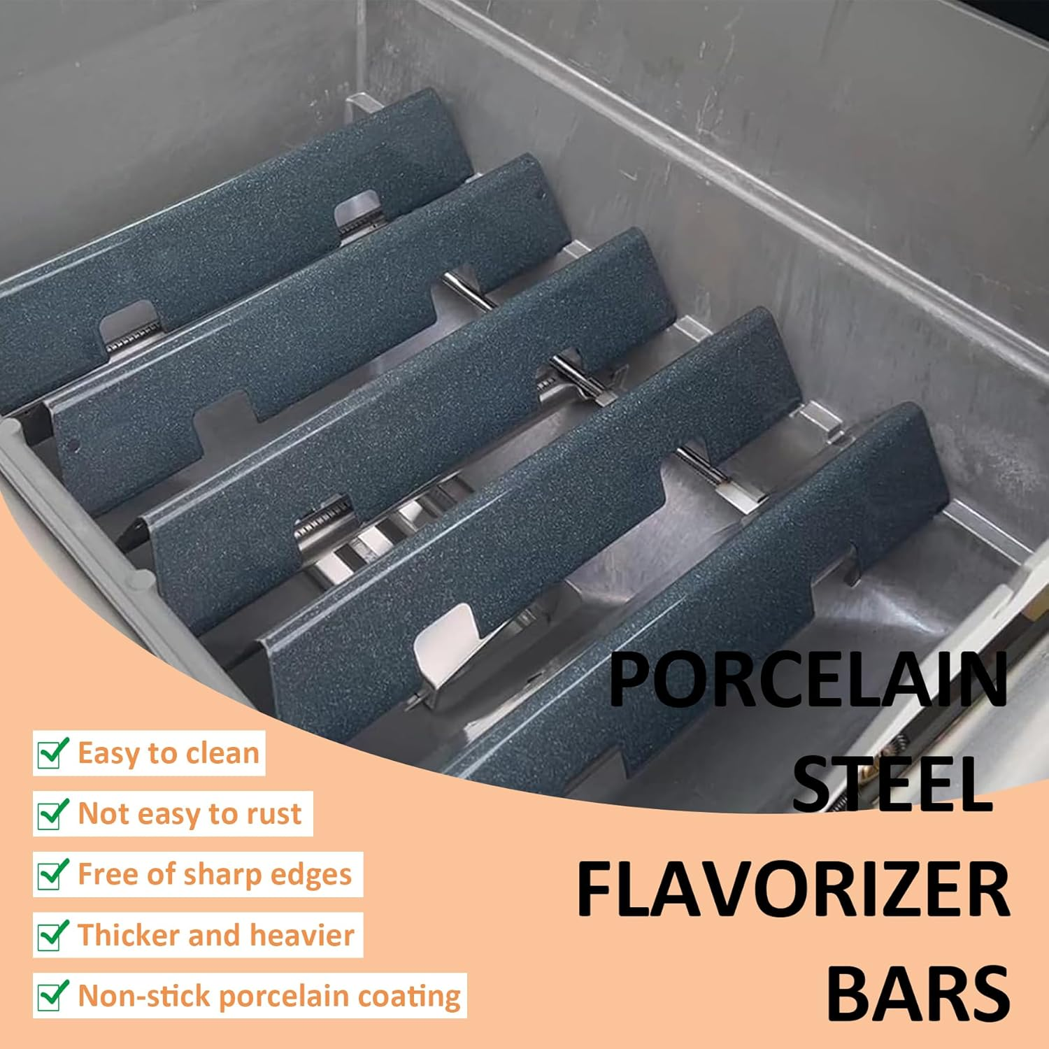 7636 Flavorizer Bars for Weber GS4 Spirit 2 Grill Series, for Weber Spirit II S-310 E-310 E-315, Spirit 300 E/S-310 320 Parts, Porcelain Enameled, Replacement for Weber GS4 Parts 67046 69797 68843 image number 2