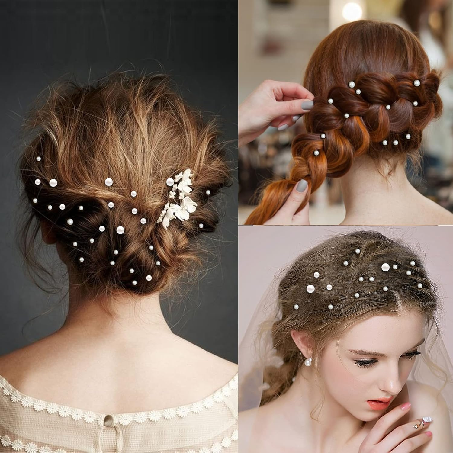 LOMIMOS 3090 Pcs Pearl Stickers,4 Size Self Adhesive Beige Flat Faux Back Pearl Embellishment Stickers Sheet for Face Beauty Makeup Hair Nail Phone DIY Craft Decor, 3/4/5/6Mm image number 6