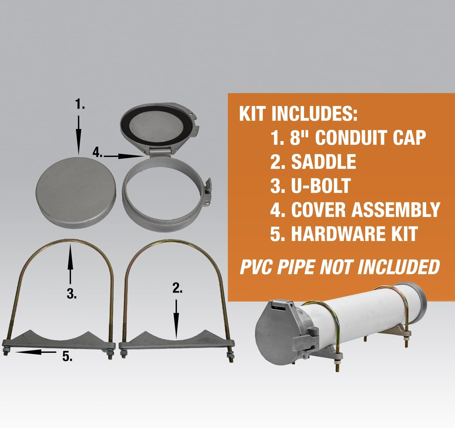 Buyers Products CC800 PVC Conduit Carrier Kit, 8 Inch Diameter, White image number 4