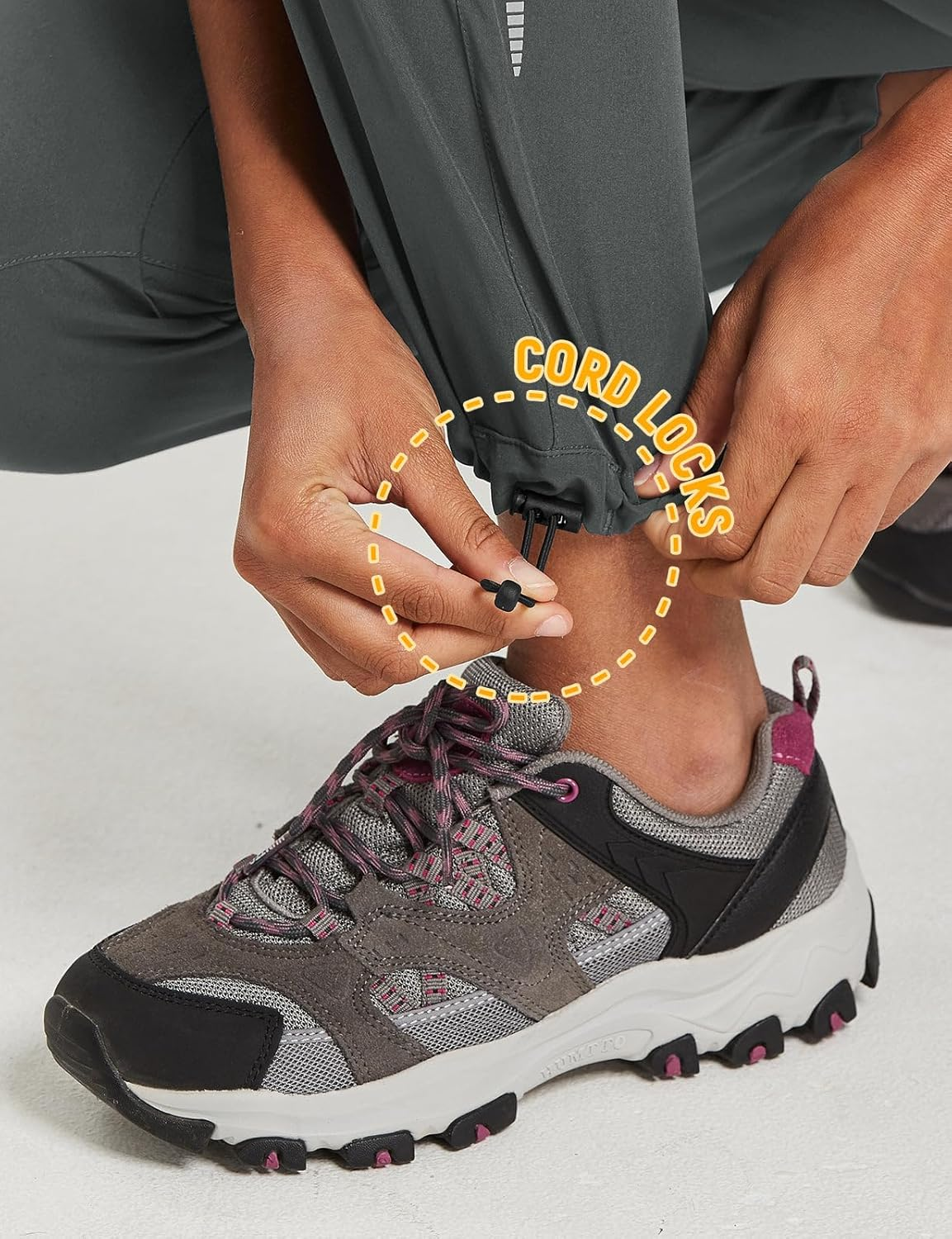 Baleaf Women'S Hiking Pants Quick Dry Water Resistant Lightweight Joggers Pant for All Seasons Elastic Waist image number 3