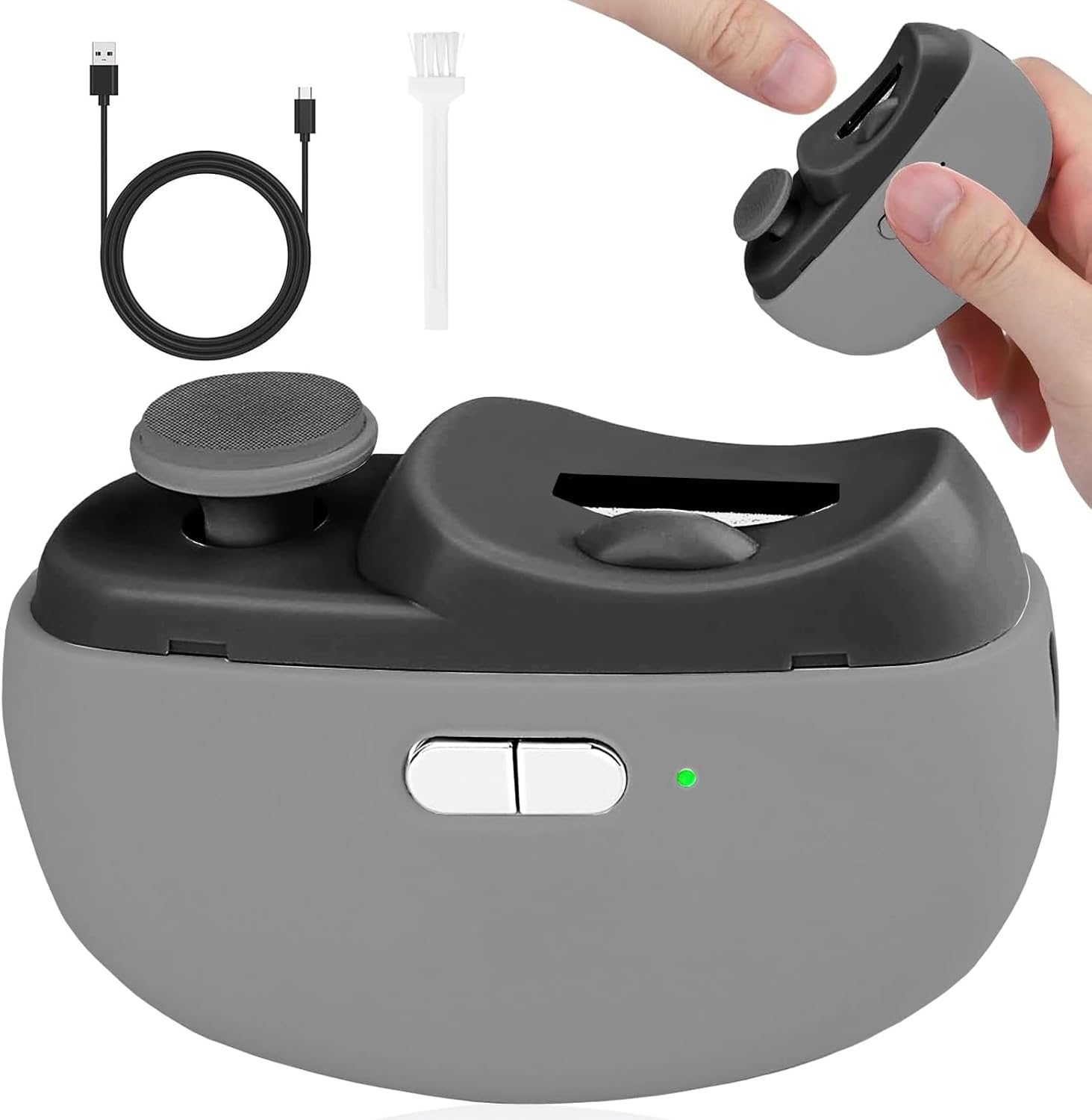 Easyclip Smart Nail Clipper,Fanyil 3 in 1 Easy Clip for Seniors,Designed for Extra Hard/Thick Hands Feet Nails,Polishing Clipper with Light,Safe for Baby & Seniors-Grey-7-14 Days Delivery image number 1