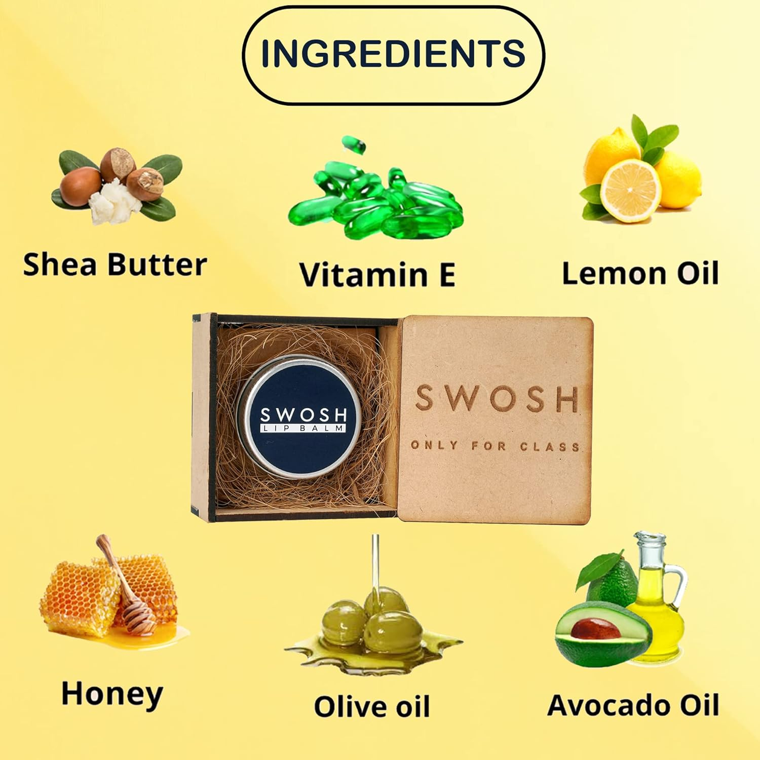 SWOSH Organic Lip Balm for Lightening & Brightening Dark Lips for Men & Women, 0.53 OUNCE with Natural Coffee Extract, Clove Oil, Lavender Oil, Sugar Lip Balm image number 6