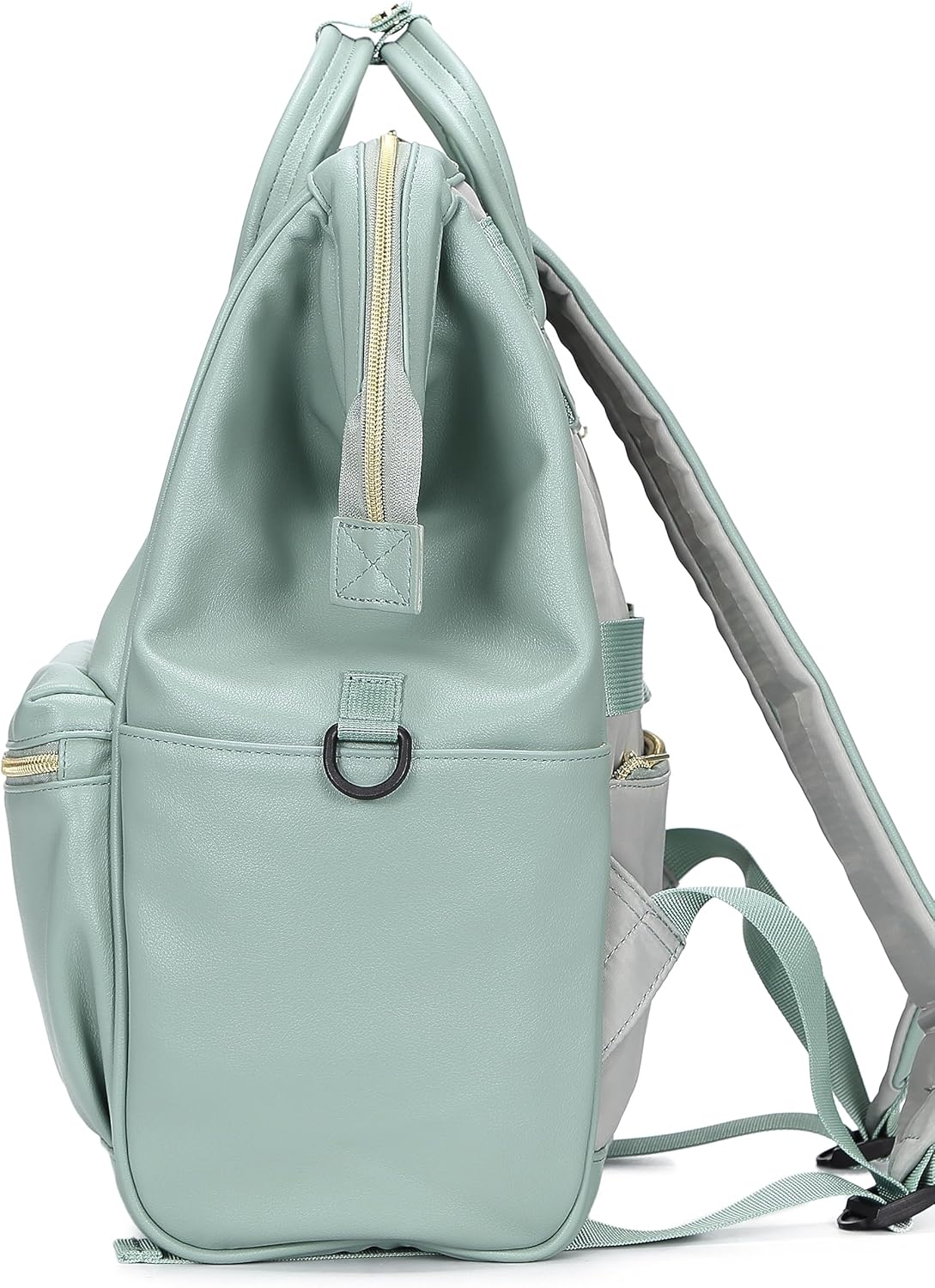 Kah&Kee Leather Backpack Diaper Bag Laptop Travel Doctor Teacher Bag for Women Man - Green Ii image number 4