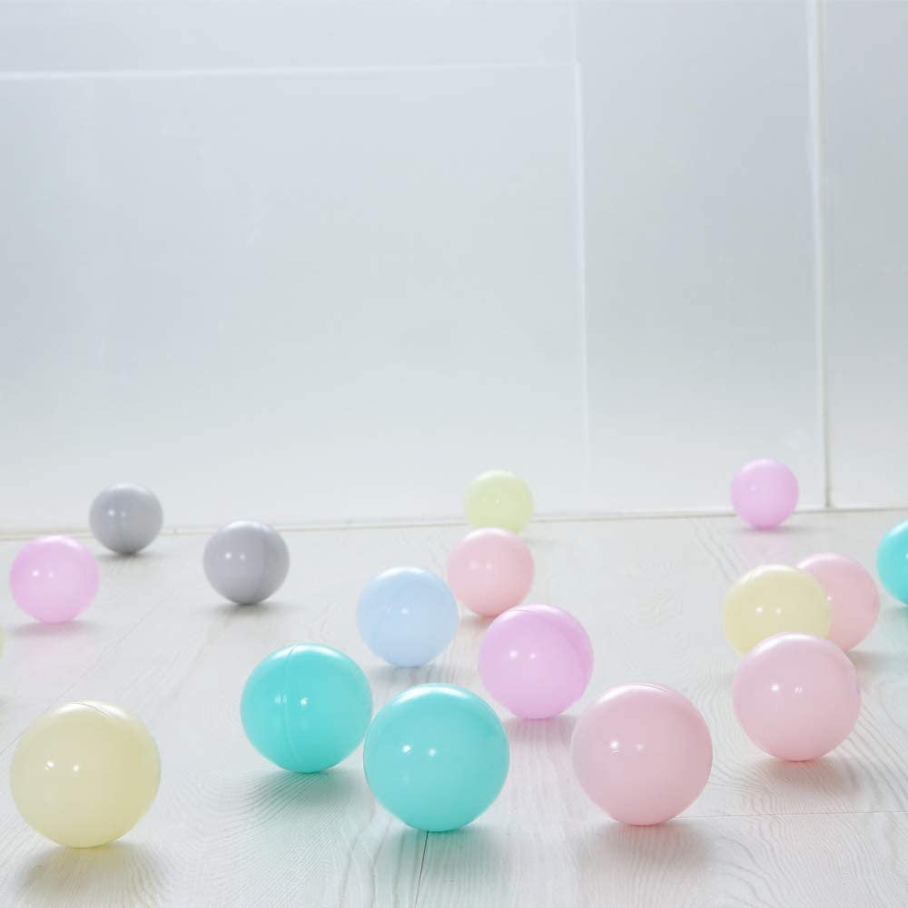 Playmaty Colorful Ball Pit Balls -2.36Inches Phthalate Free BPA Free Plastic Ocean Balls for Kids Swim Pit Fun Toys 70 Pieces for Toddlers and Baby Playhouse Play Tent Playpen Pool (Macaron). image number 2