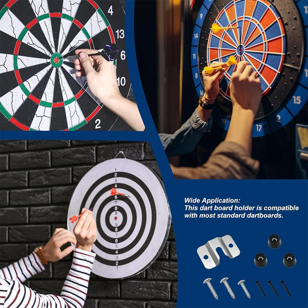 1 Set Dartboard Mounting Bracket Kit,Wall Mounting Kit with Hooks for Dartboard,Hanging Bracket Steel Dart Games, for Wall Closet Cushion Standard Dartboard image number 6