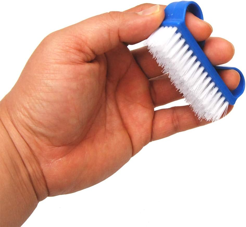 Luxxii (6 Pack) Color Handle Grip Nail Brush - Color May Vary. Fingernail Scrub Cleaning Brushes Nail Hand Scrubbing Cleaning Brush. image number 3