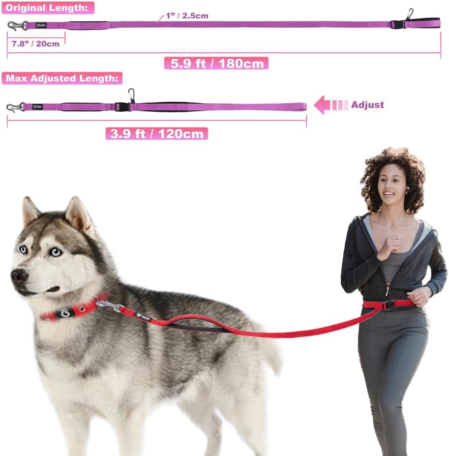 TSPRO Hands Free Dog Leash for Medium to Large Dogs, Adjustable Durable Leash with Comfortable Safety Padded Handle, Heavy Duty Metal Clasp for Walking, Running, Training (Tactical Green) image number 2